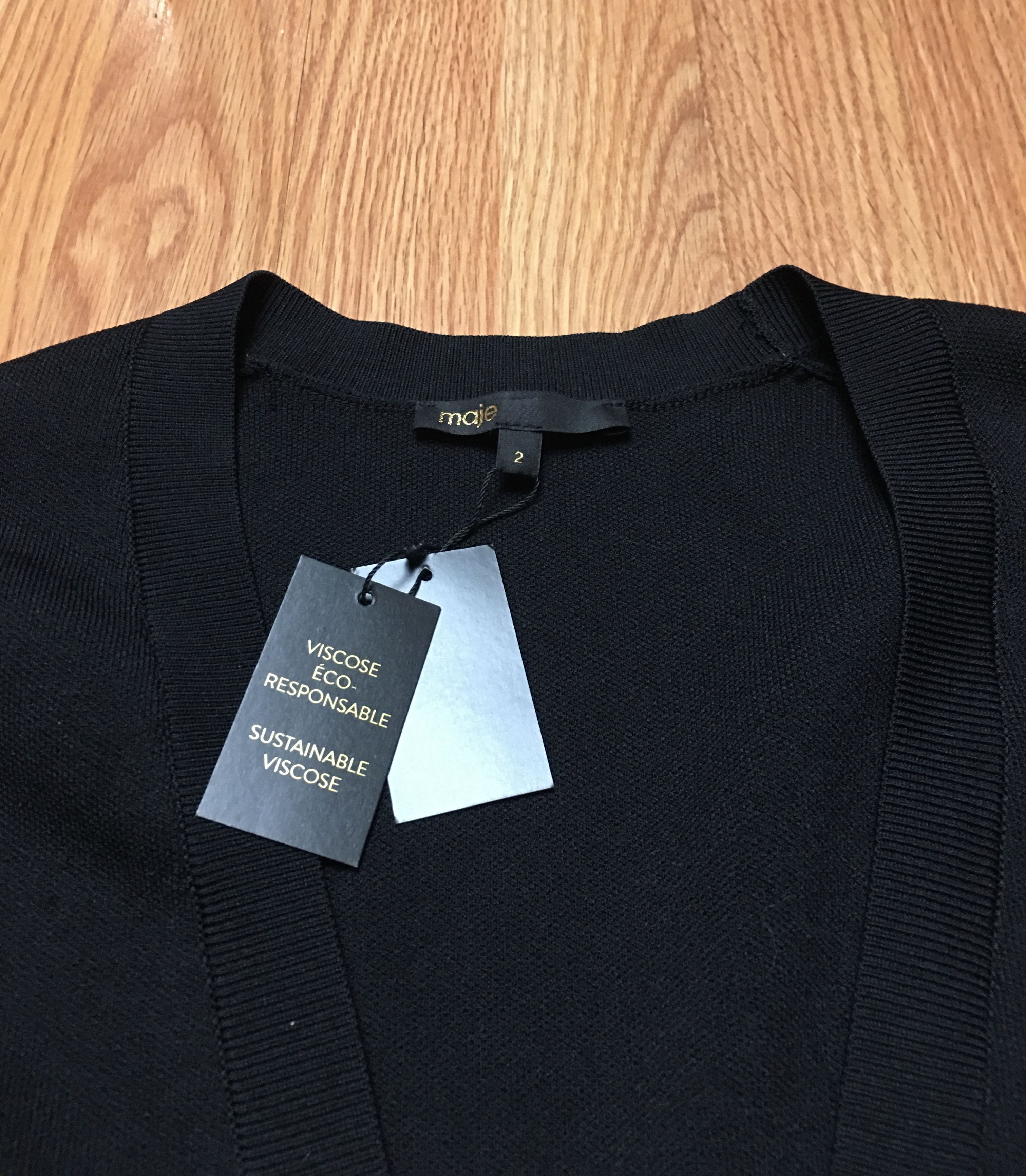 Maje MAJE Embroidered Logo Knitted Cardigan Black Size 2/M Size M / US 6-8 / IT 42-44 - 15 Thumbnail
