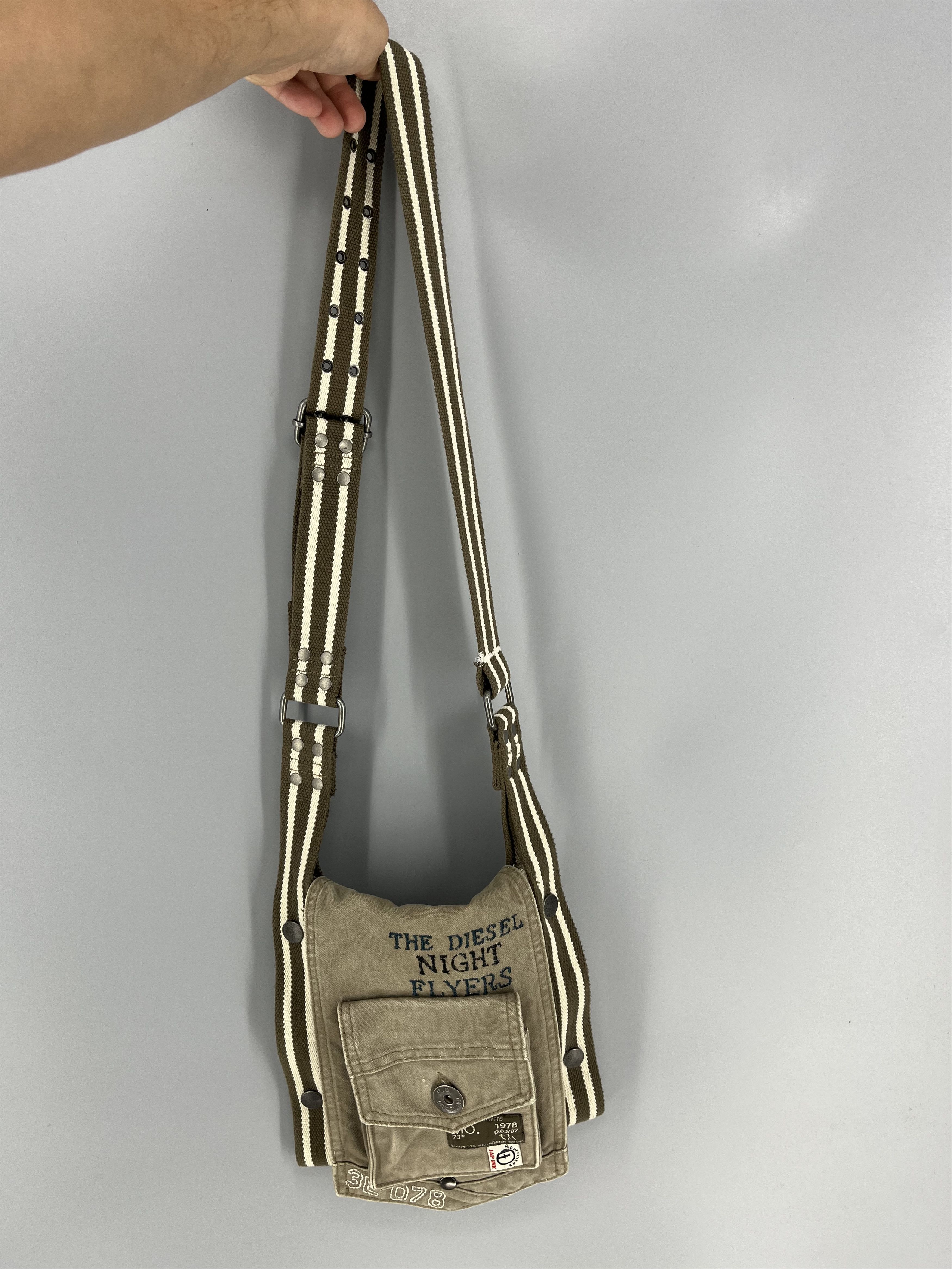Diesel Diesel Discontinued Shoulder Bag Canvas Military Y2K Casual Size ONE SIZE - 2 Thumbnail