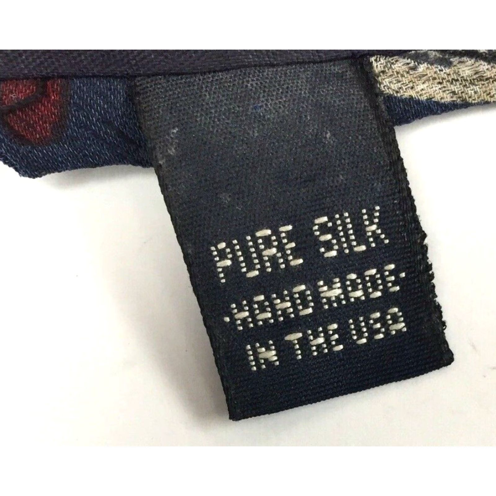 Vintage Gitman Brothers Thos David Necktie Blue Silk Hand Made Geometric Abstract Tie Men Short Length 58" width 4" Size ONE SIZE - 8 Thumbnail