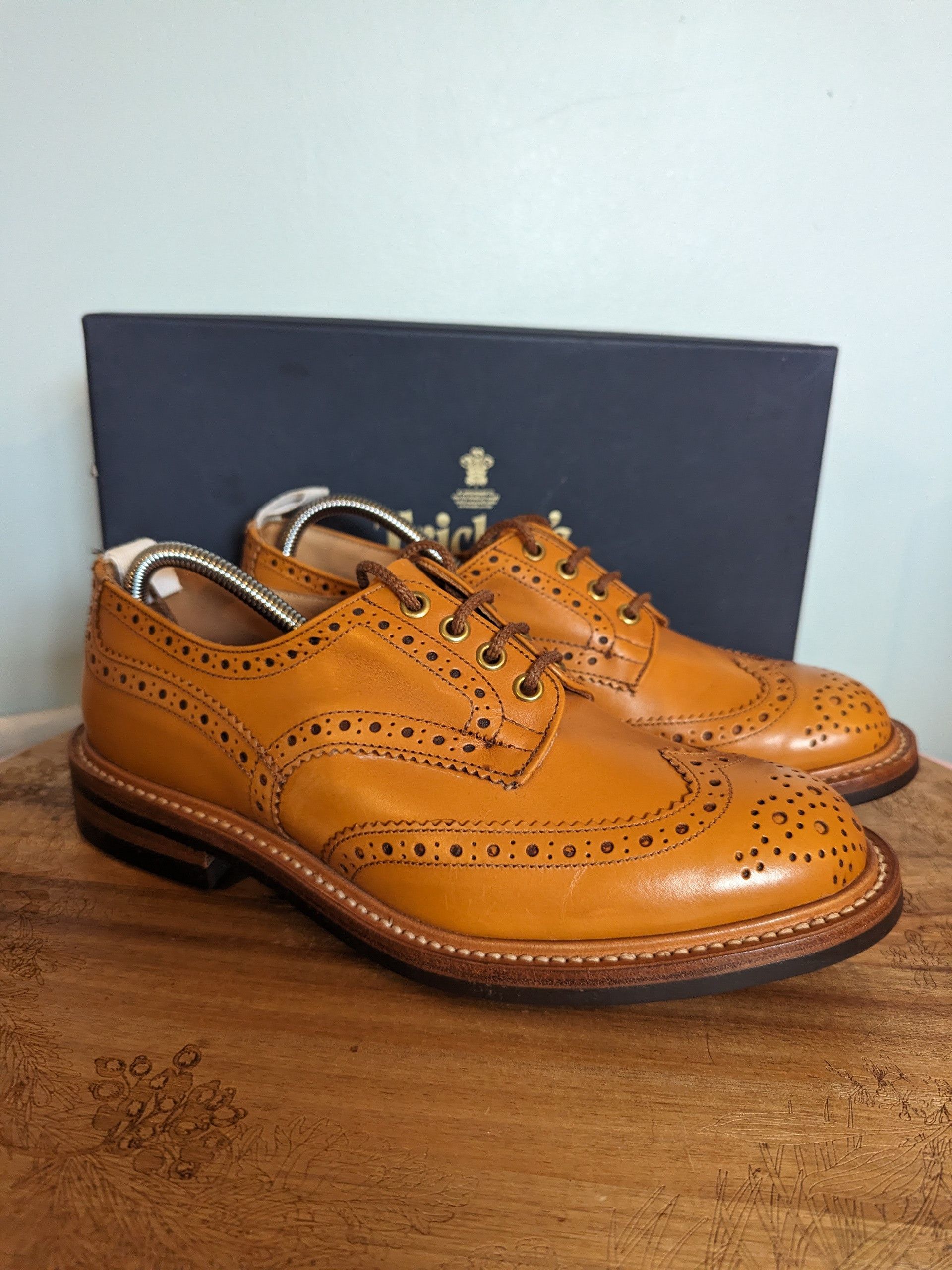 Trickers Trucker's x Lost & Found Bourton Brogue in Acorn Antique