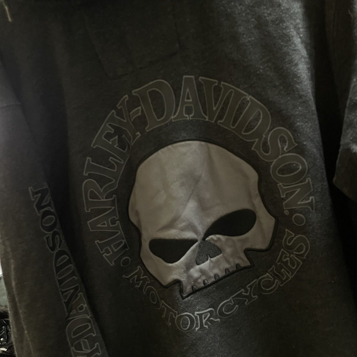 Harley Davidson × Vintage VINTAGE skull HARLEY DAVIDSON bones FLAME ZIP UP HOODIE moto Size US XL / EU 56 / 4 - 5 Thumbnail