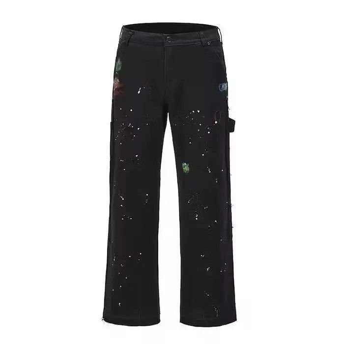 Japanese Brand Black Color Graffiti Cargo Flared Jeans Size US 32 / EU 48 - 4 Thumbnail