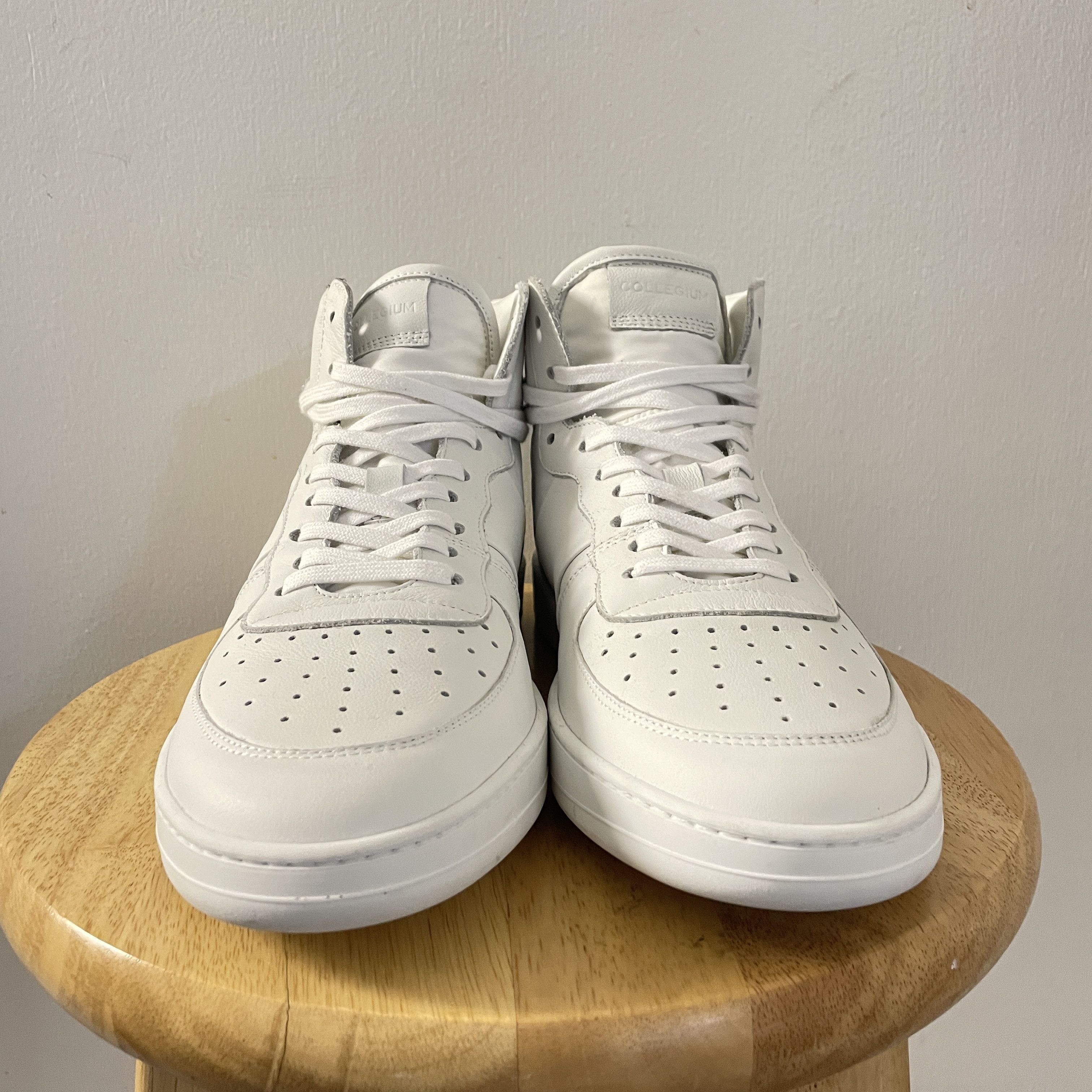Collegium Collegium Pillar Destroyer Hi-Top Sneaker White Leather Size US 9 / EU 42 - 4 Thumbnail