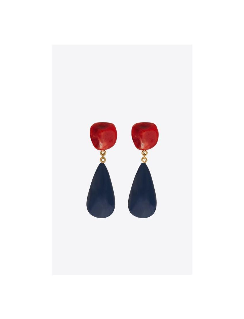 Saint Laurent Paris o1smrcs1224 Size: OS / Eighties Drop Earrings Metal Resin Size ONE SIZE - 1 Thumbnail