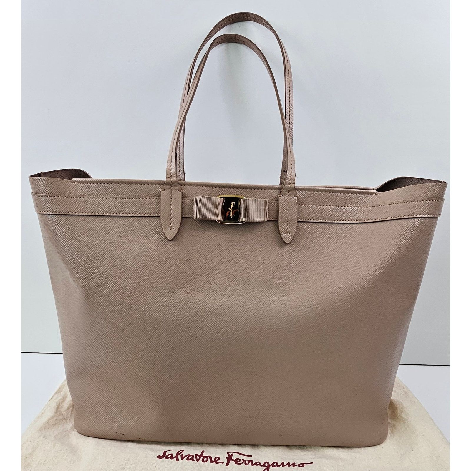 Salvatore Ferragamo Salvatore Ferragamo Vara Bow Tote pink beige color Size ONE SIZE - 1 Thumbnail