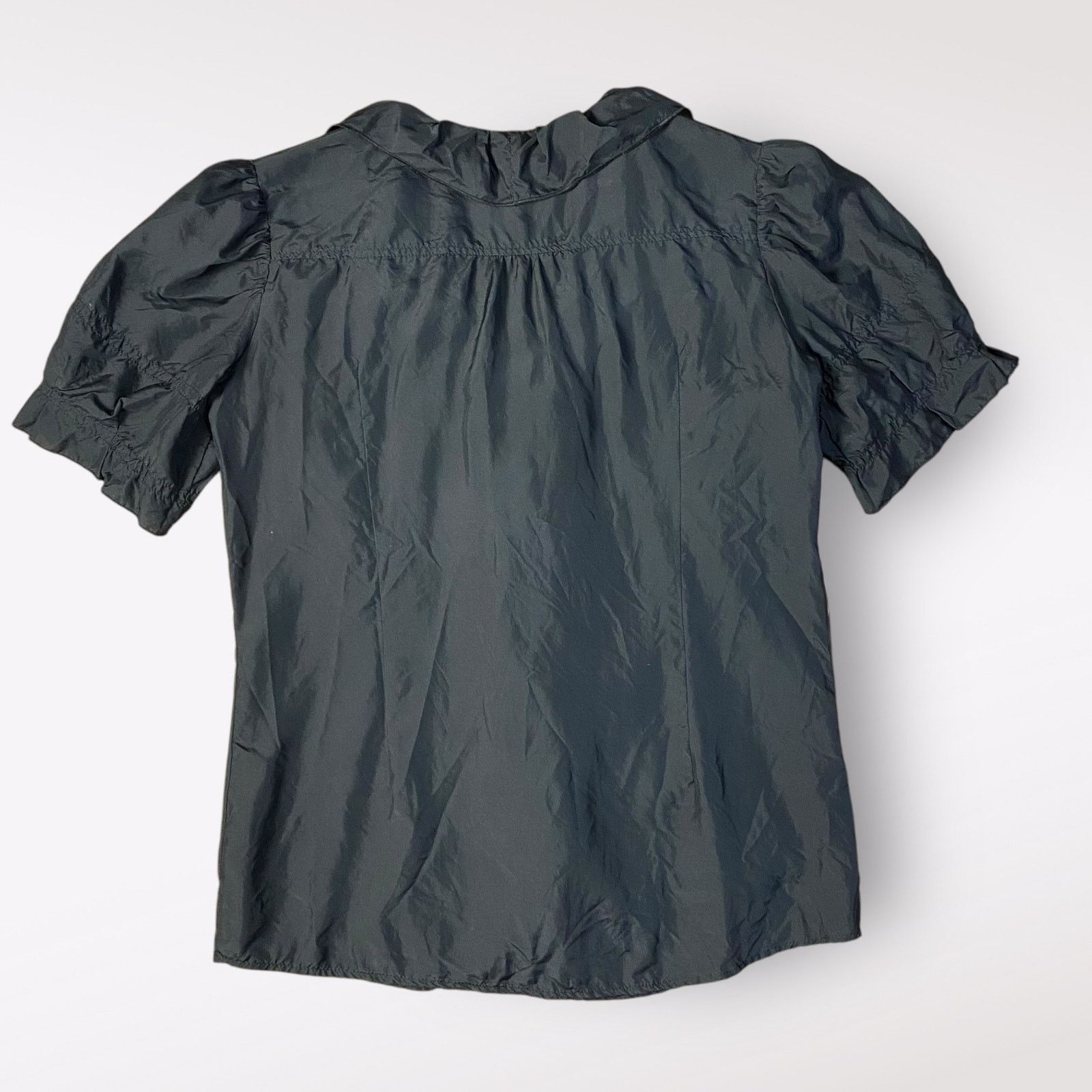 Miu Miu Miu Miu Vintage Y2K Black Silk Puff Sleeve Top Size EU 42 Size M / US 6-8 / IT 42-44 - 3 Thumbnail