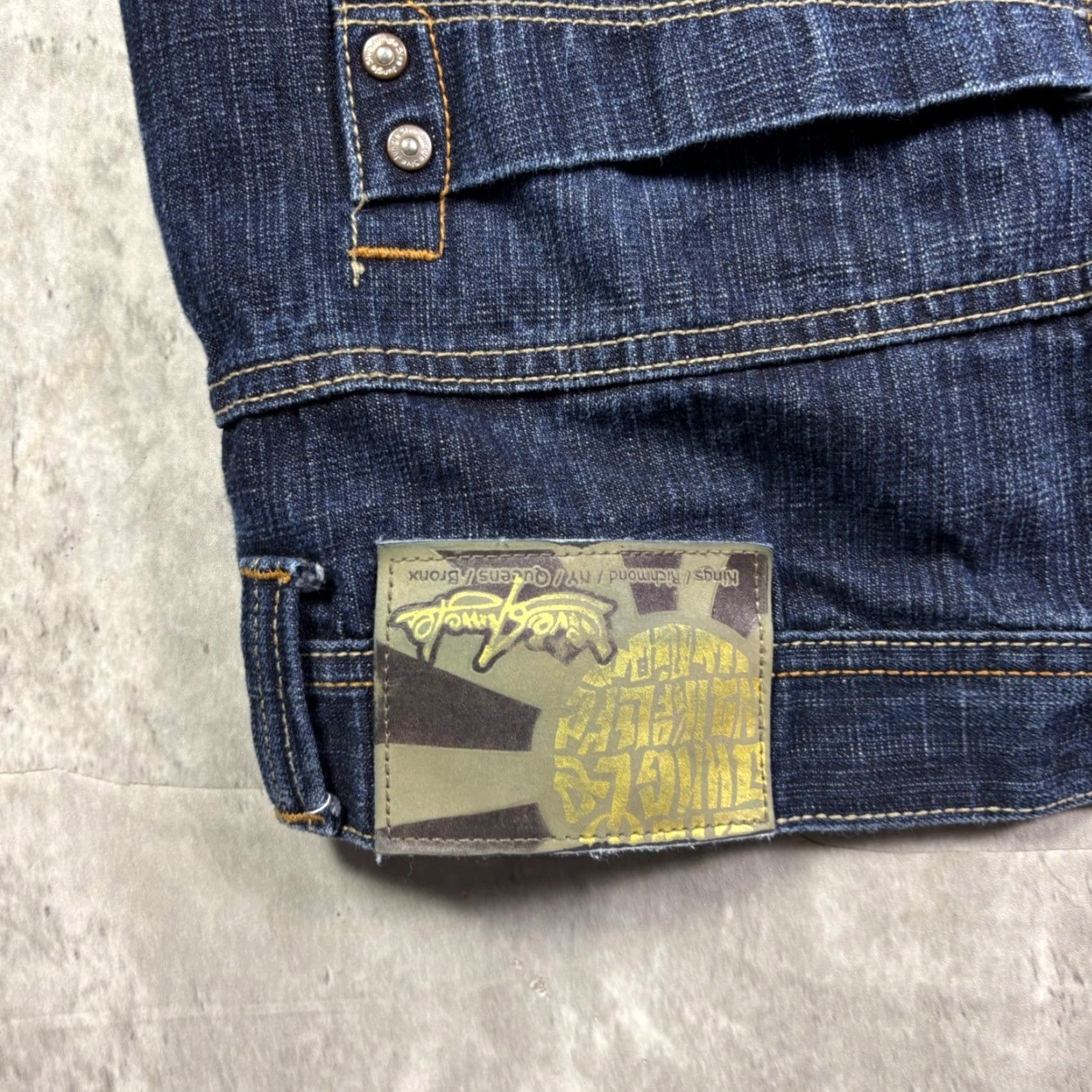 Vintage VINTAGE Sive Jungle & Co. Jeans Dark Wash Relaxed Fit 38x33 Mens Jeans 5-Pocket Denim Cotton Wide-Leg Hip Hop City Modern Vintage No Size US 38 / EU 54 - 7 Thumbnail