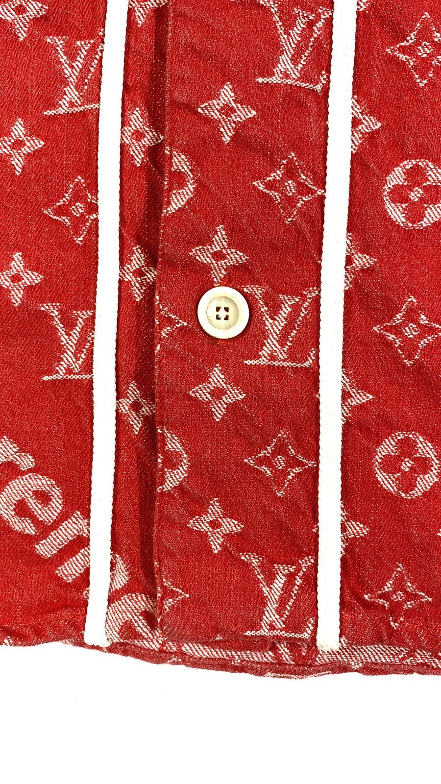 Louis Vuitton × Supreme Louis Vuitton X Supreme XXL Baseball Jersey Denim Monogram Size US XXL / EU 58 / 5 - 3 Thumbnail