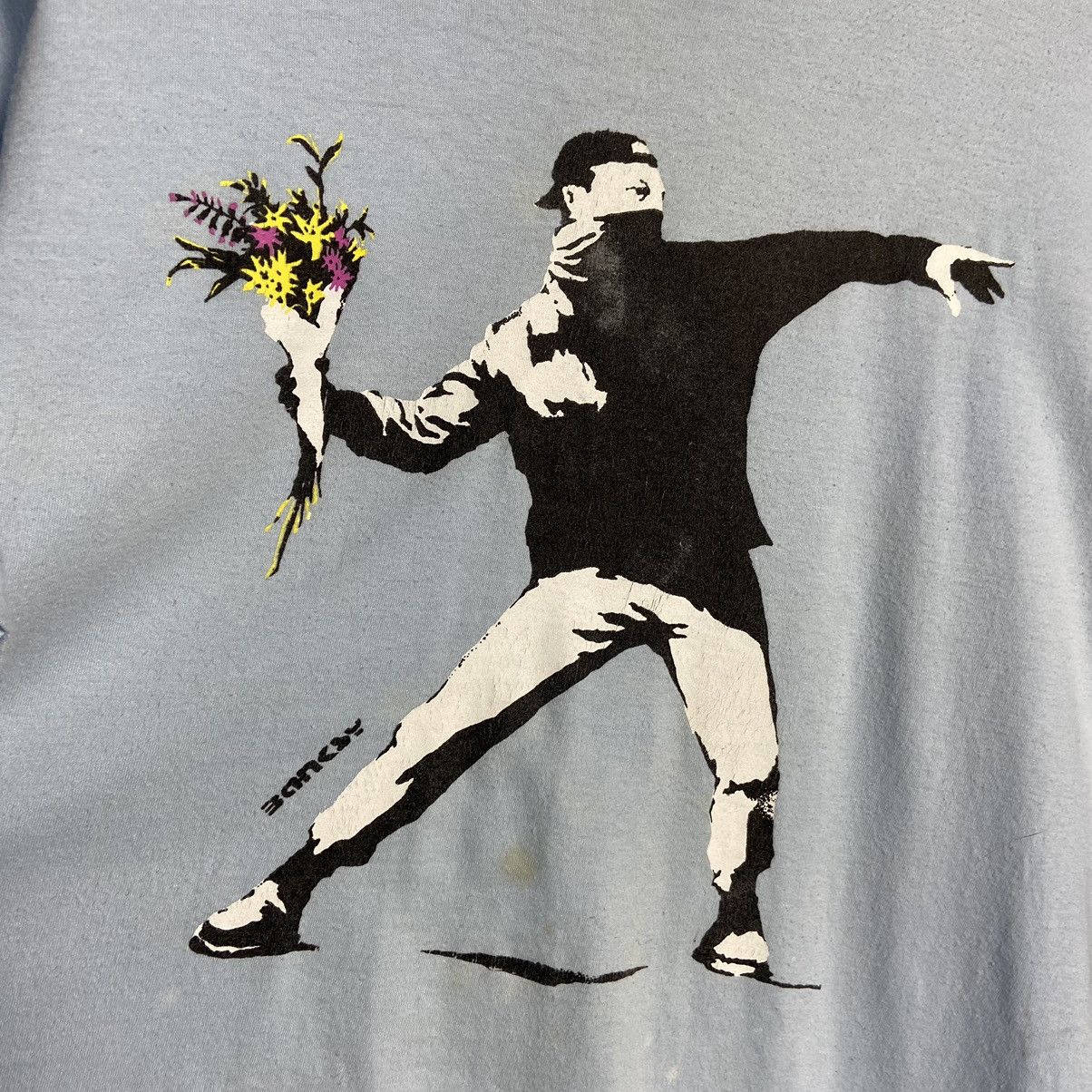 Vintage Banksy Flower Art Tee