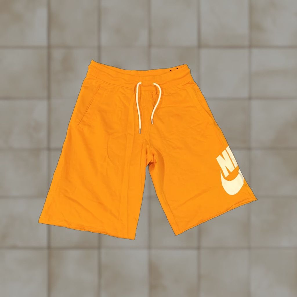 Nike Nike Shorts Mens Small Orange Sweat Elastic Waist Drawstring Logo Pockets Lightweight Breathable 100% Cotton Size US 29 - 1 Thumbnail