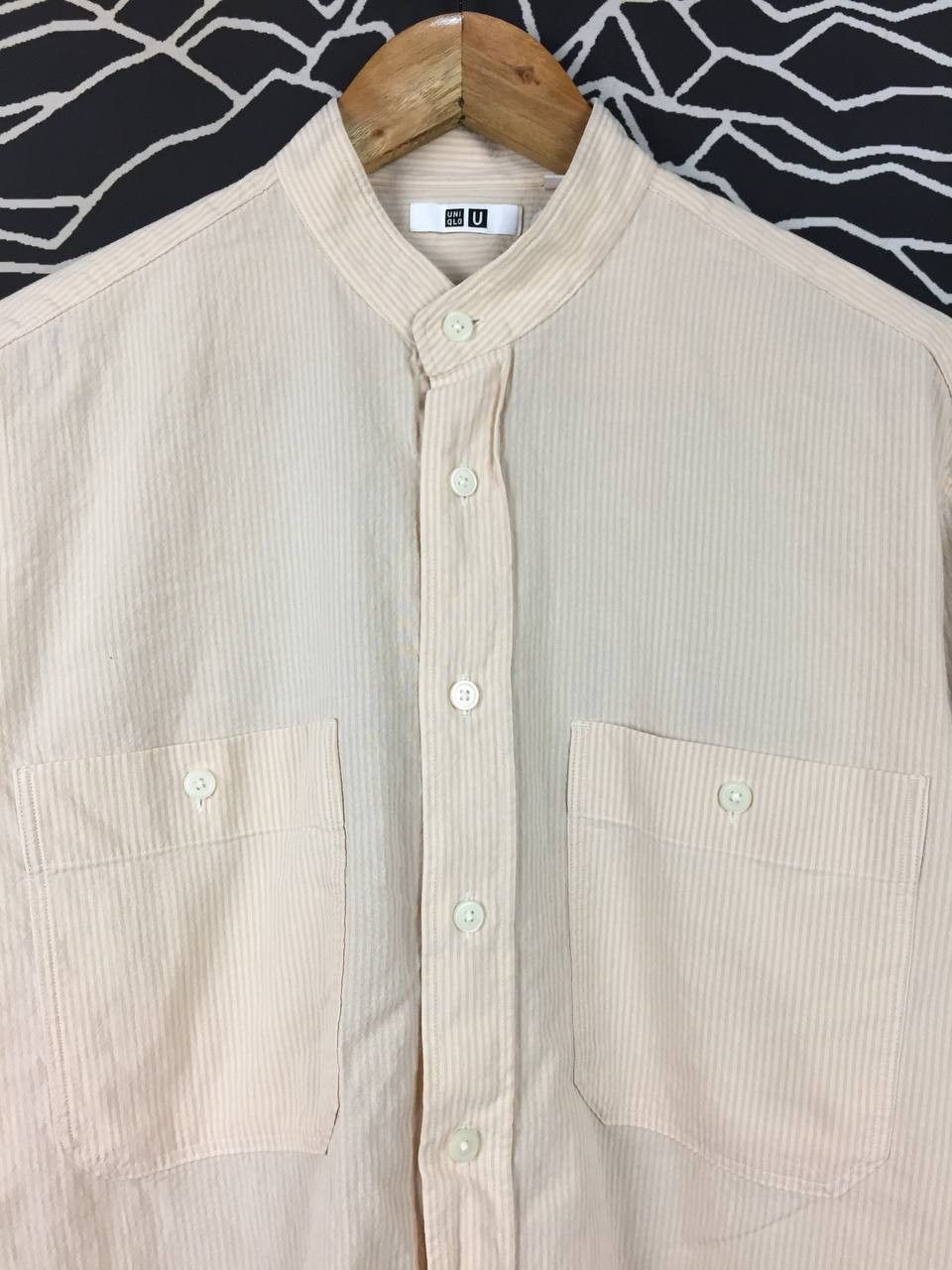 Lemaire × Uniqlo Uniqlo U Lemaire Minimalist Stand Collar Stripe Shirt Size US S / EU 44-46 / 1 - 3 Thumbnail