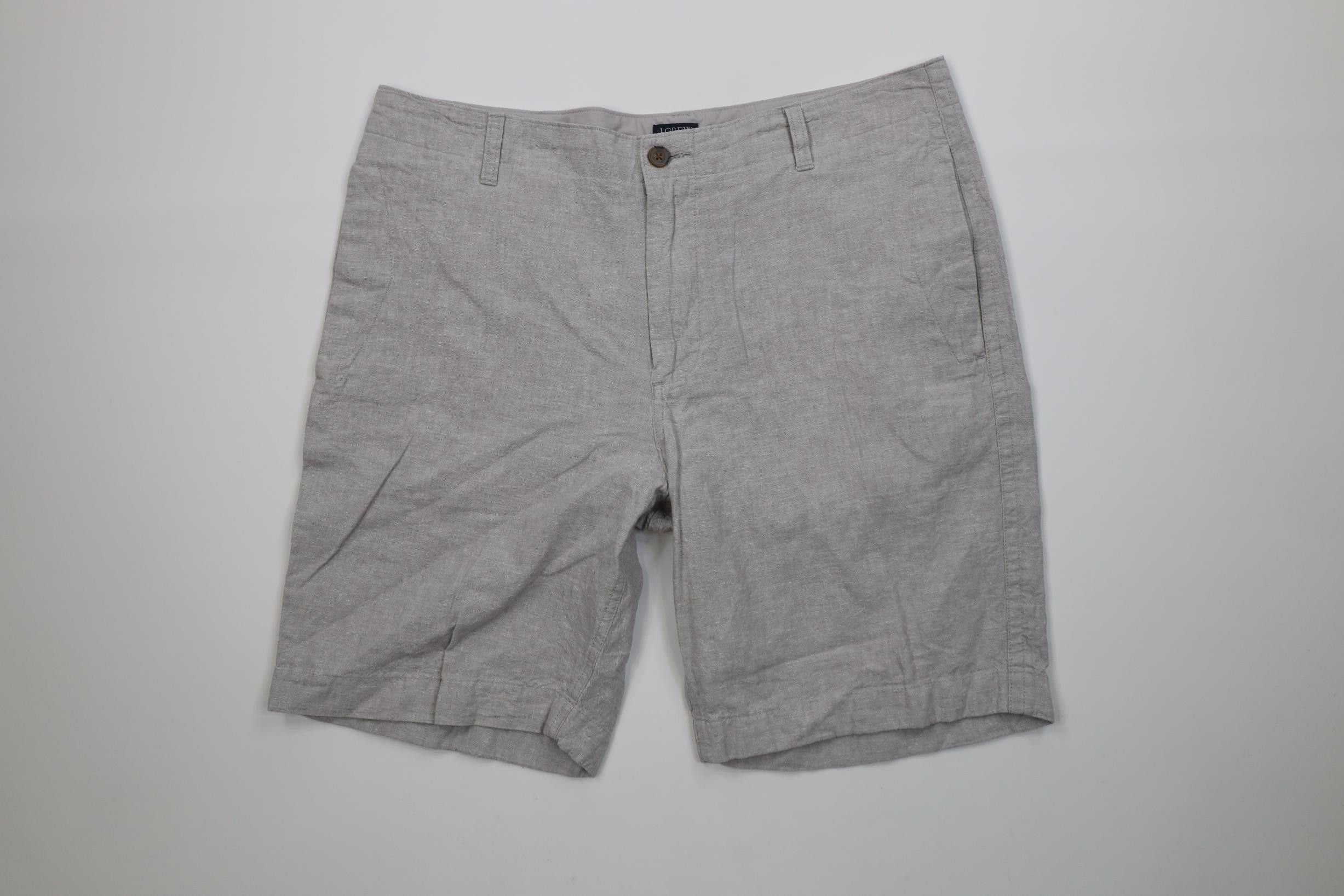 J.Crew Vintage Y2K J Crew Linen Blend Above Knee Chino Shorts Gray Size US 36 / EU 52 - 1 Thumbnail