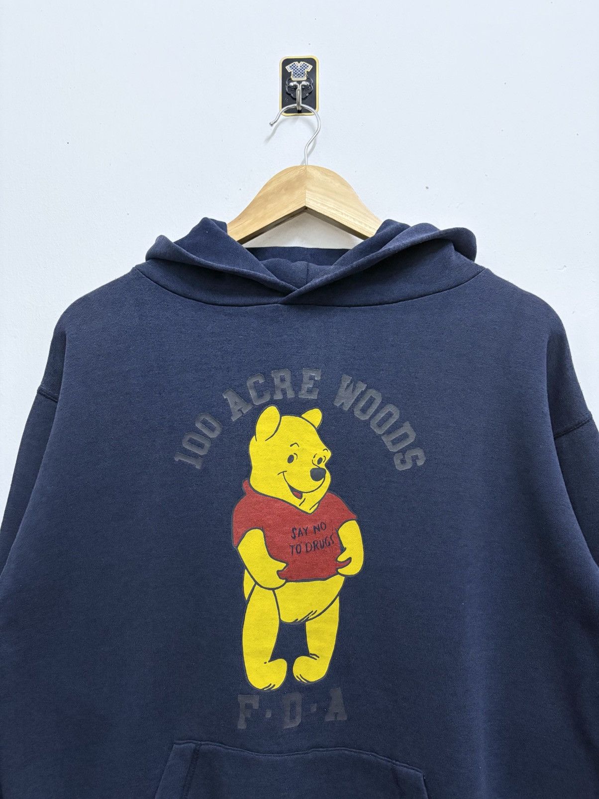 Vintage Vintage 90's Winnie The Pooh " Say No to Drugs " Navy Hoodie Size US M / EU 48-50 / 2 - 3 Thumbnail