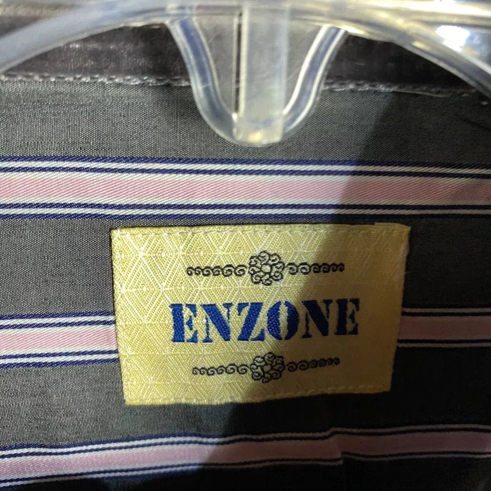 Other Enzone Button Up Shirt Men's Medium Striped Long Sleeve M Size US M / EU 48-50 / 2 - 3 Thumbnail