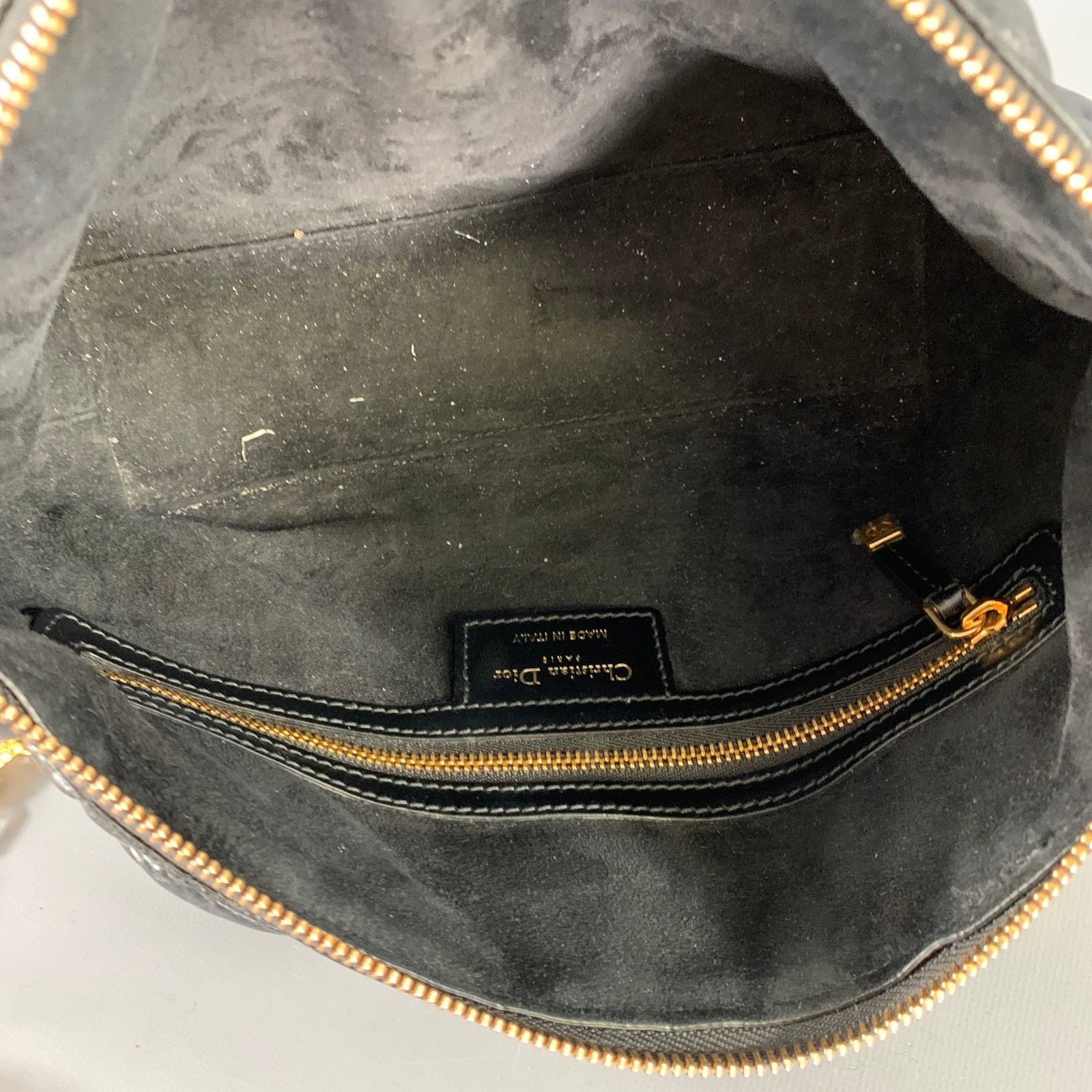 Dior CHRISTIAN DIOR Black Gold Cannage Leather Metal Bag Size ONE SIZE - 10 Thumbnail
