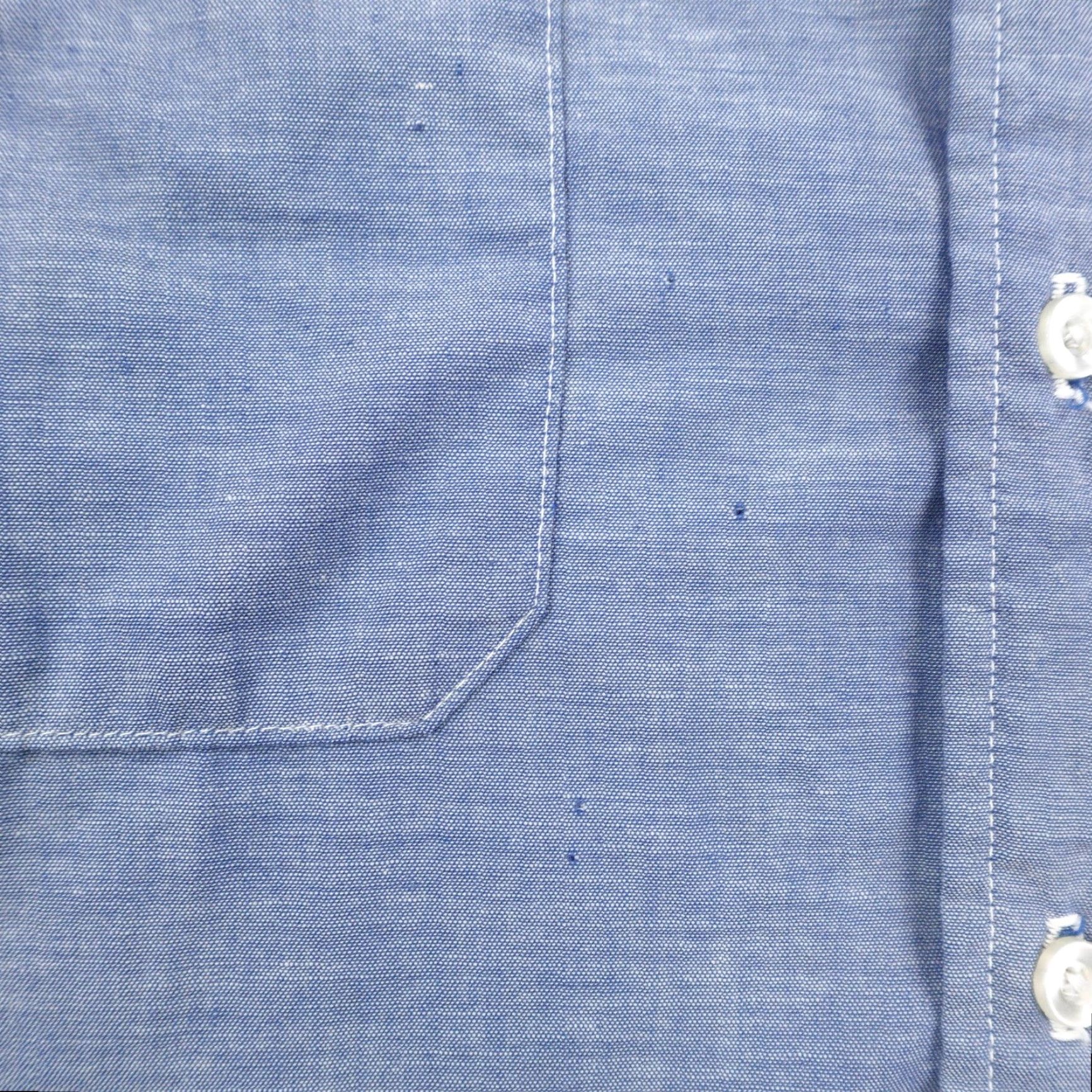 Sears VINTAGE Fieldmaster Sears Shirt Mens 2XL Tall Blue Chambray 70s Button Up Work Size US XXL / EU 58 / 5 - 5 Thumbnail
