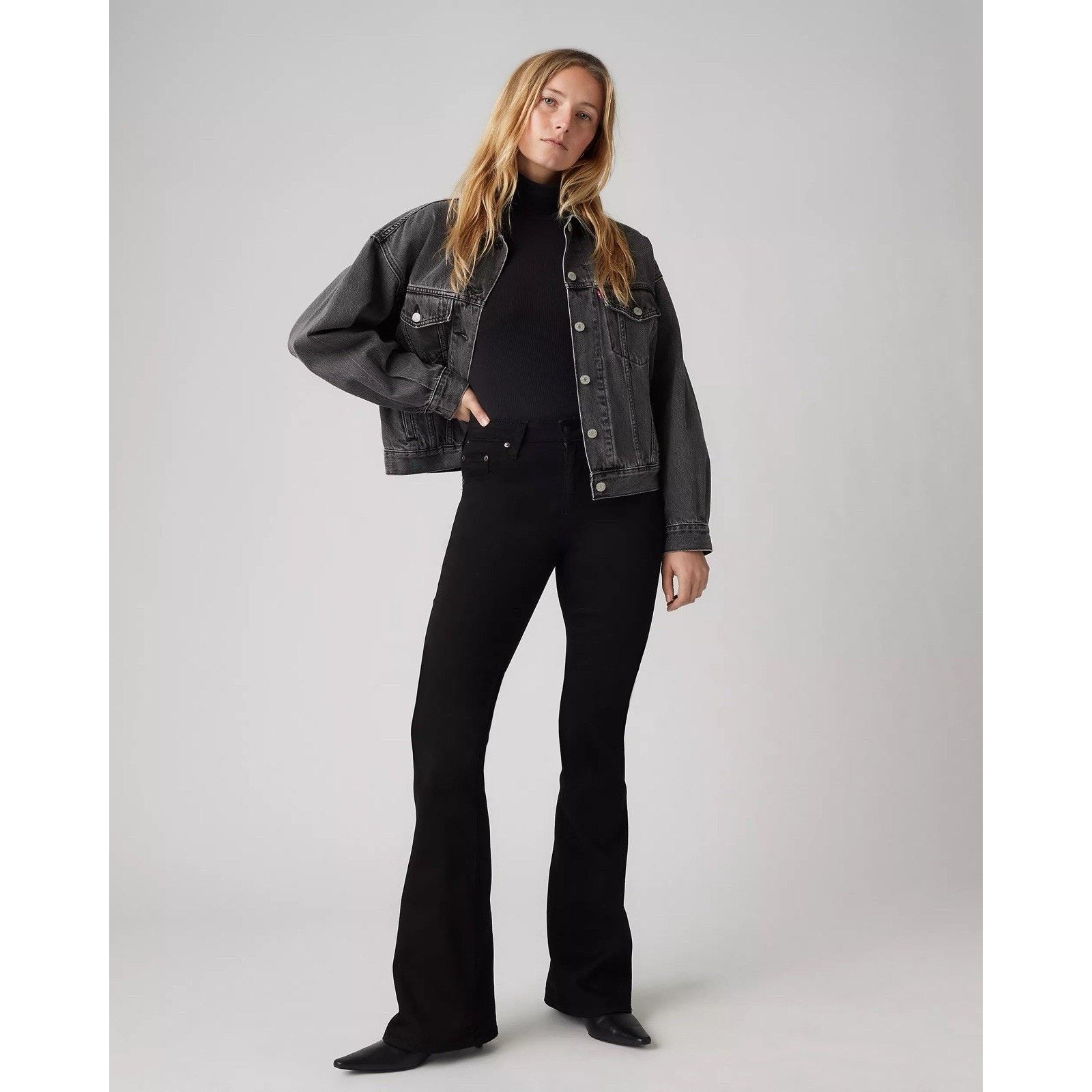 Levi's Levi's Women's 726 High Rise Flare Jeans, Black, 31 Regular Size 31" - 2 Thumbnail