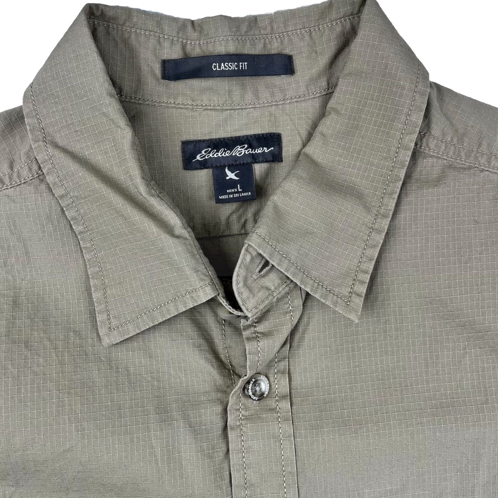 Eddie Bauer Eddie Bauer Shirt Mens Beige Cotton Short Sleeve Button-Up Double Pocket L Regular Size US L / EU 52-54 / 3 - 3 Thumbnail