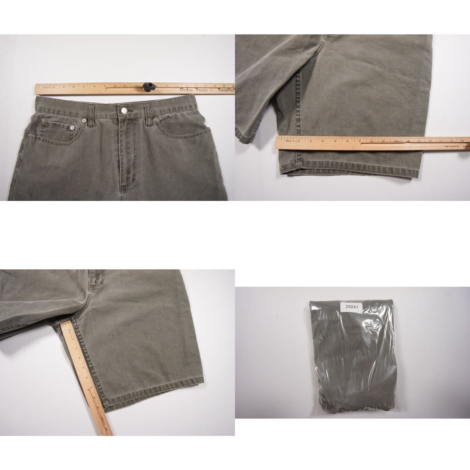 J.Crew VINTAGE JCrew Shorts Men 33 Gray Canvas Flat Front 9" Inseam Oarsman Adult Regular Mens Size US 33 - 8 Thumbnail