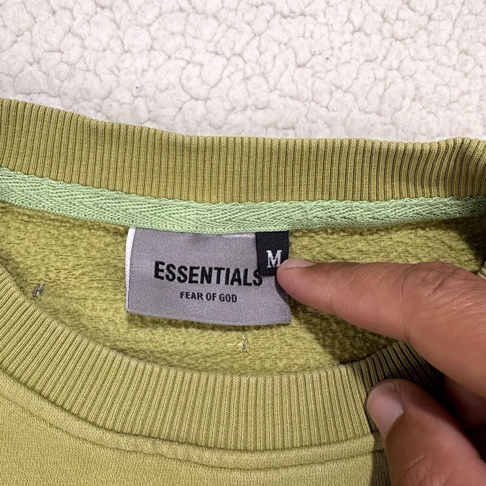 Vintage Essentials Fear Of God Sweatshirt Mens M Green Pullover Crewneck Flaws Size US M / EU 48-50 / 2 - 2 Thumbnail