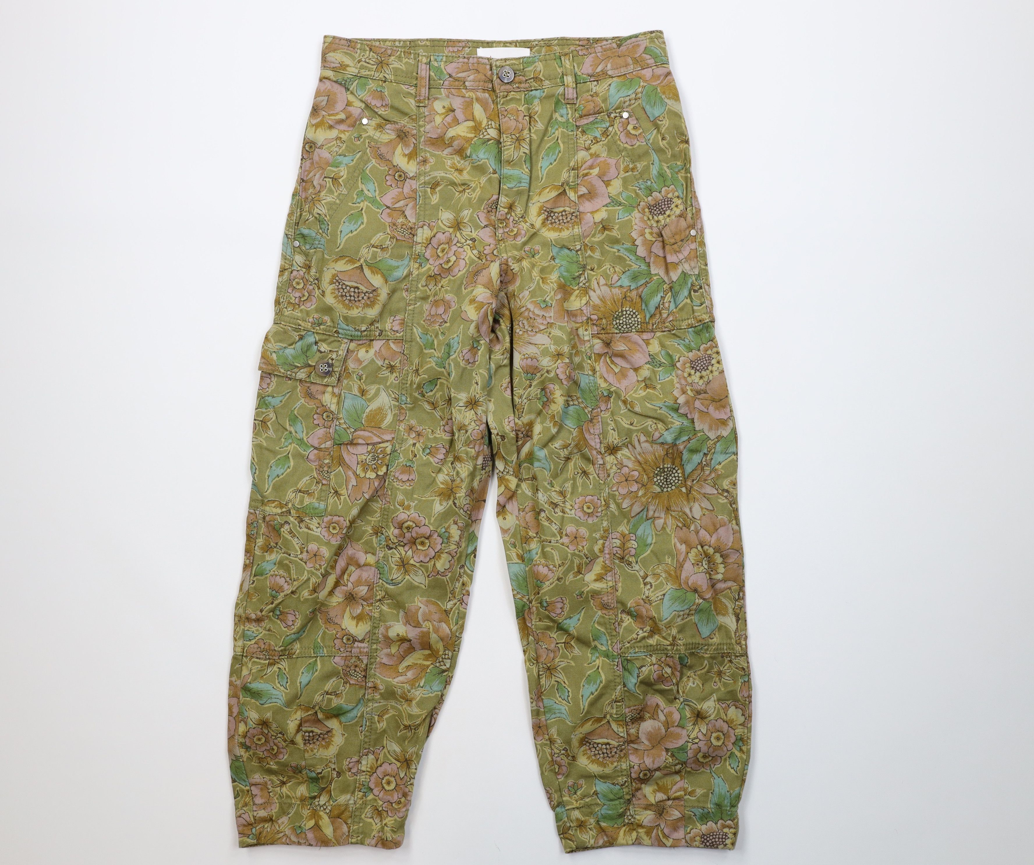 Anthropologie Anthropologie Pilcro Letterpress Flower Capris Cargo Pants Size 27" / US 4 / IT 40 - 1 Thumbnail
