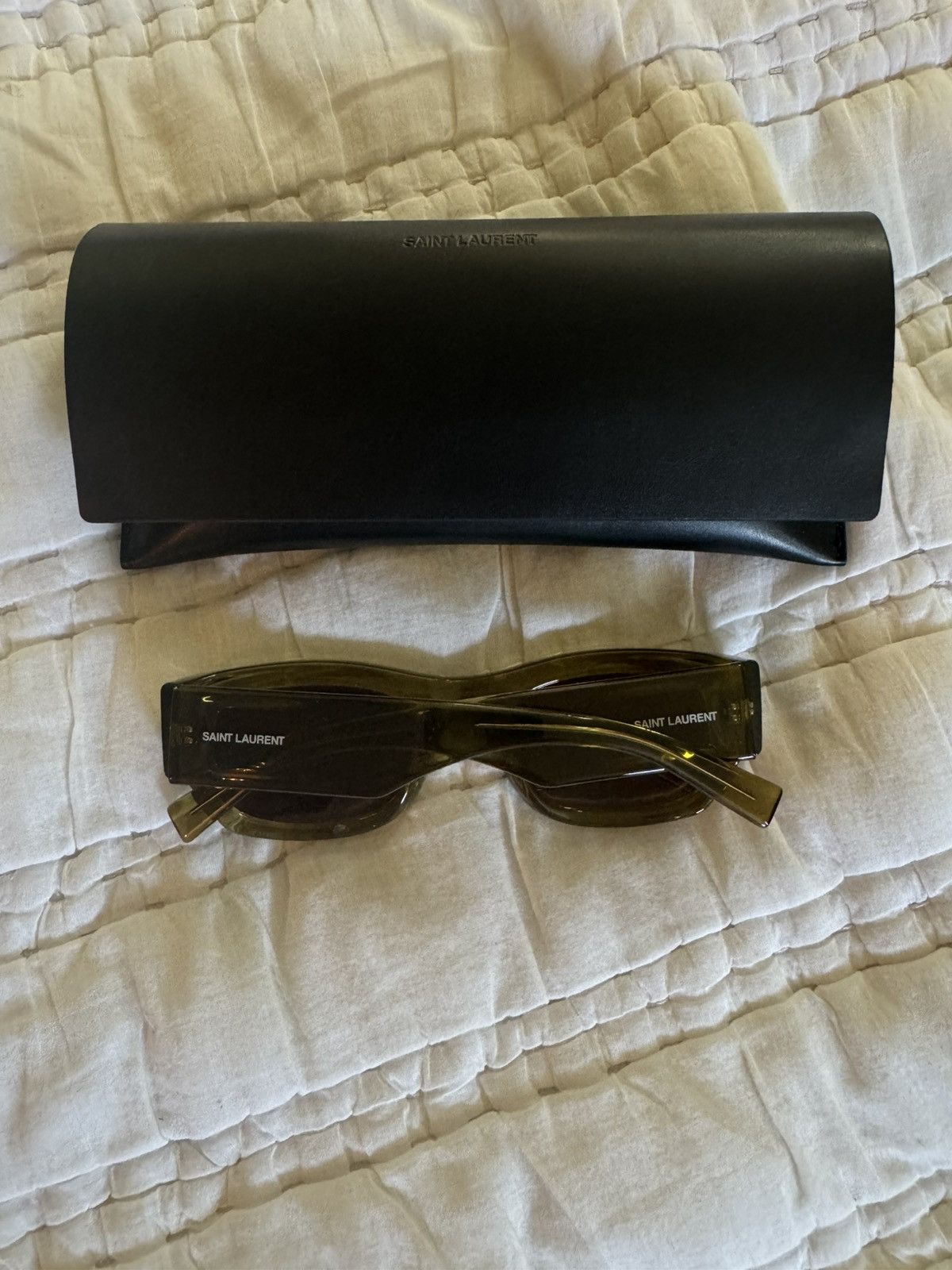 Saint Laurent Paris Saint Laurent Green Sunglasses Size ONE SIZE - 2 Thumbnail