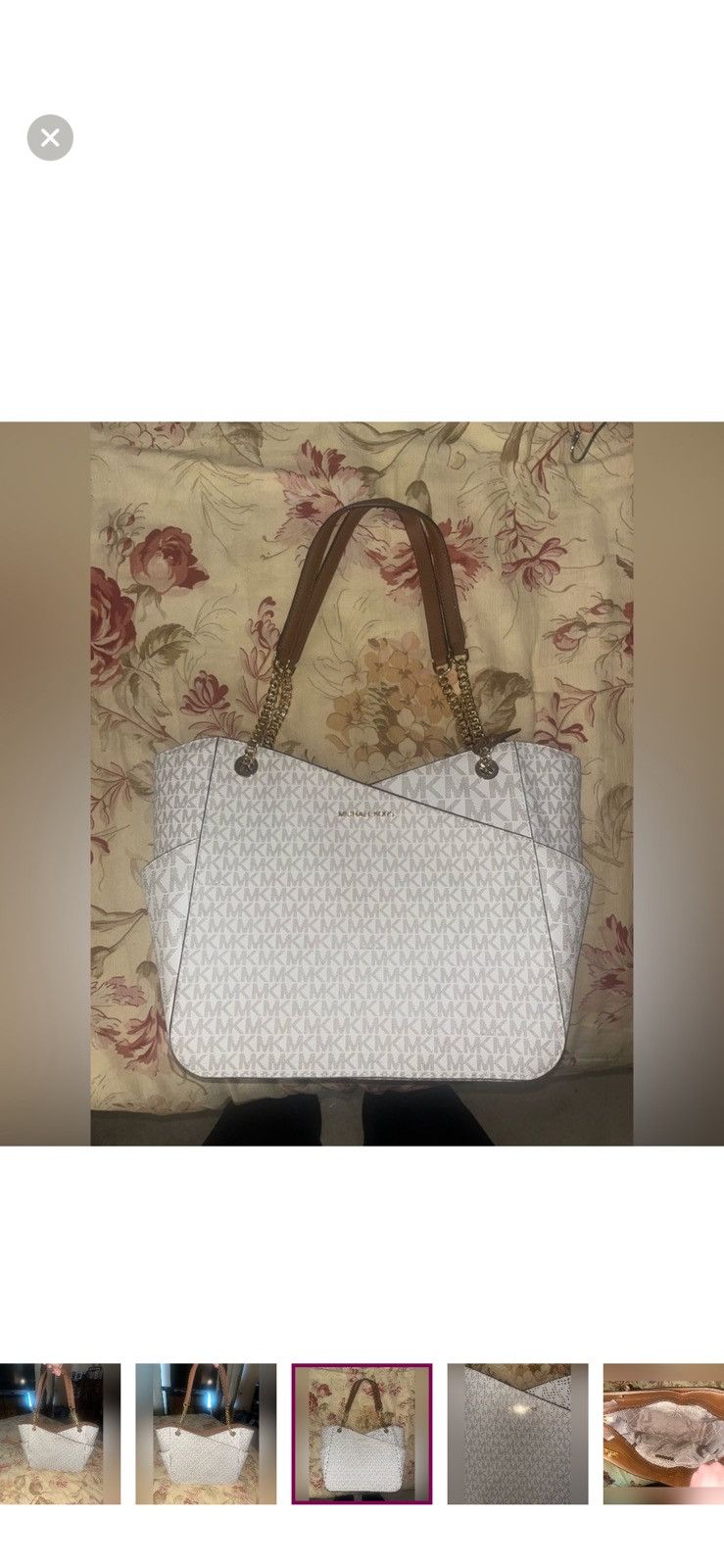 Michael Kors BRAND NEW Michael Kors Vanilla JetSet Large Shoulder Bag Size ONE SIZE - 7 Thumbnail