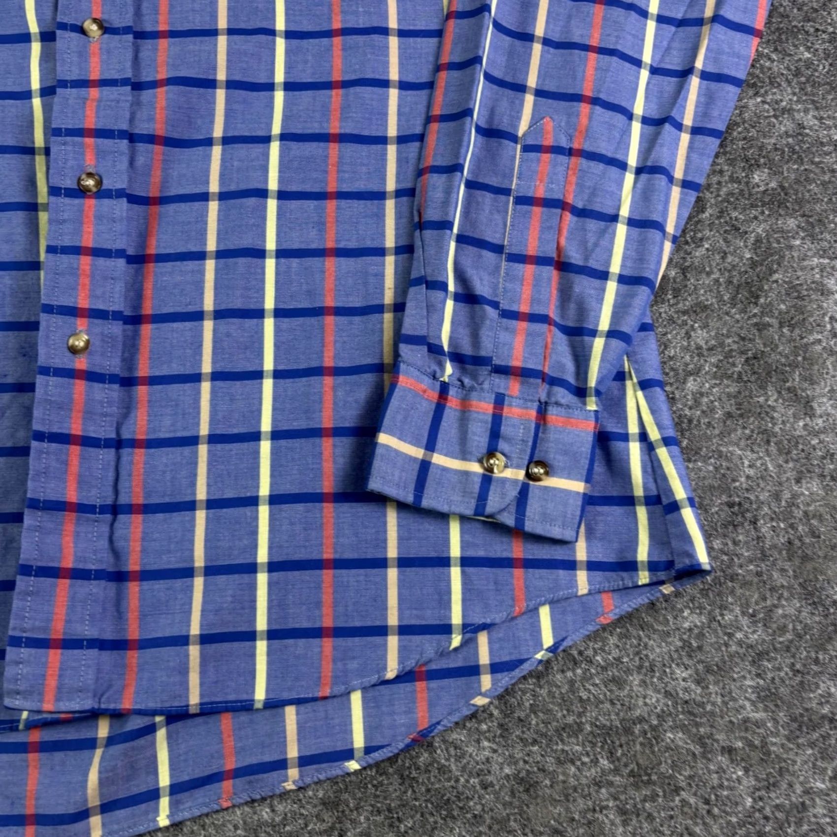 Lee VINTAGE Lee Mens Plaid Button-Down Shirt Blue Yellow Red Long Sleeve Large Size US L / EU 52-54 / 3 - 6 Thumbnail