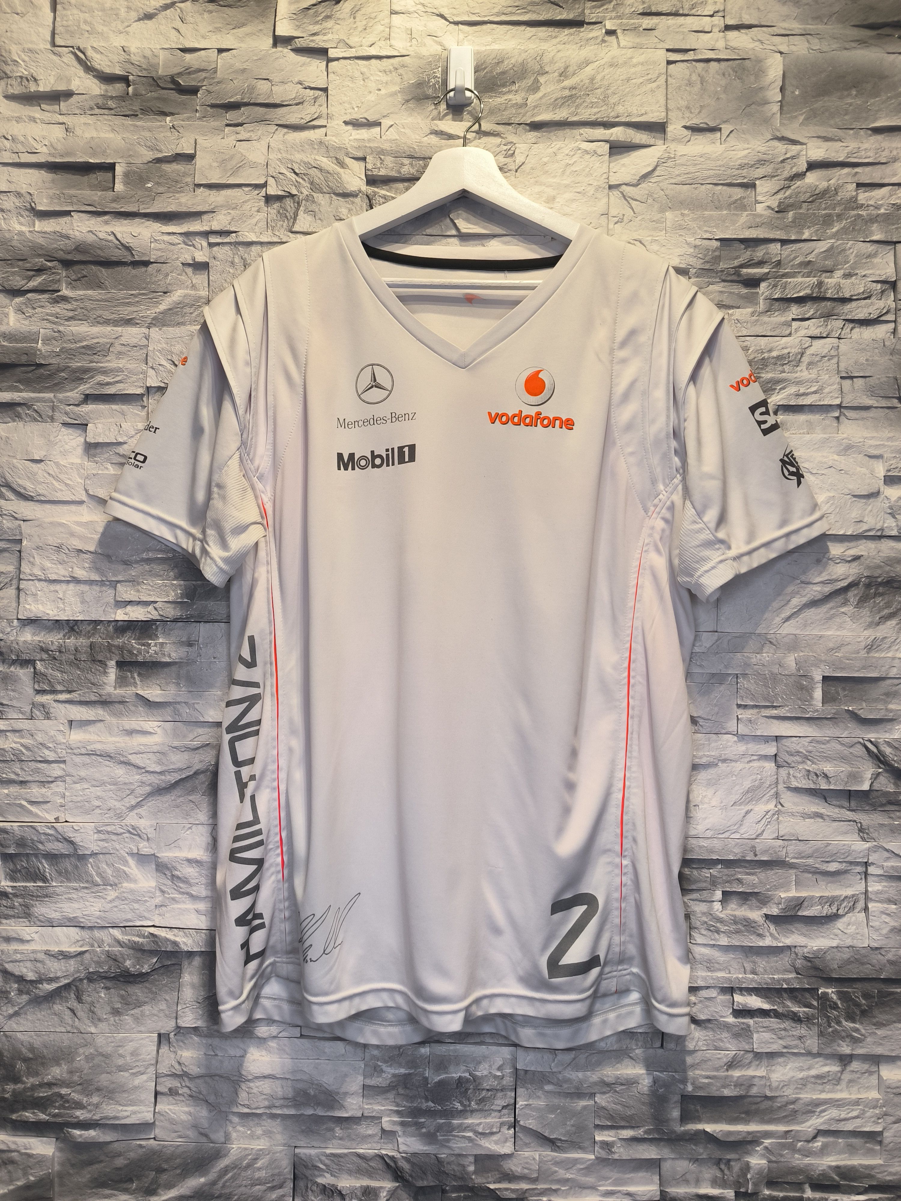 Formula 1 × Mercedes-Benz Mercedes Benz Shirt McLaren Hamilton White RacingVodafone Size US L / EU 52-54 / 3 - 1 Thumbnail