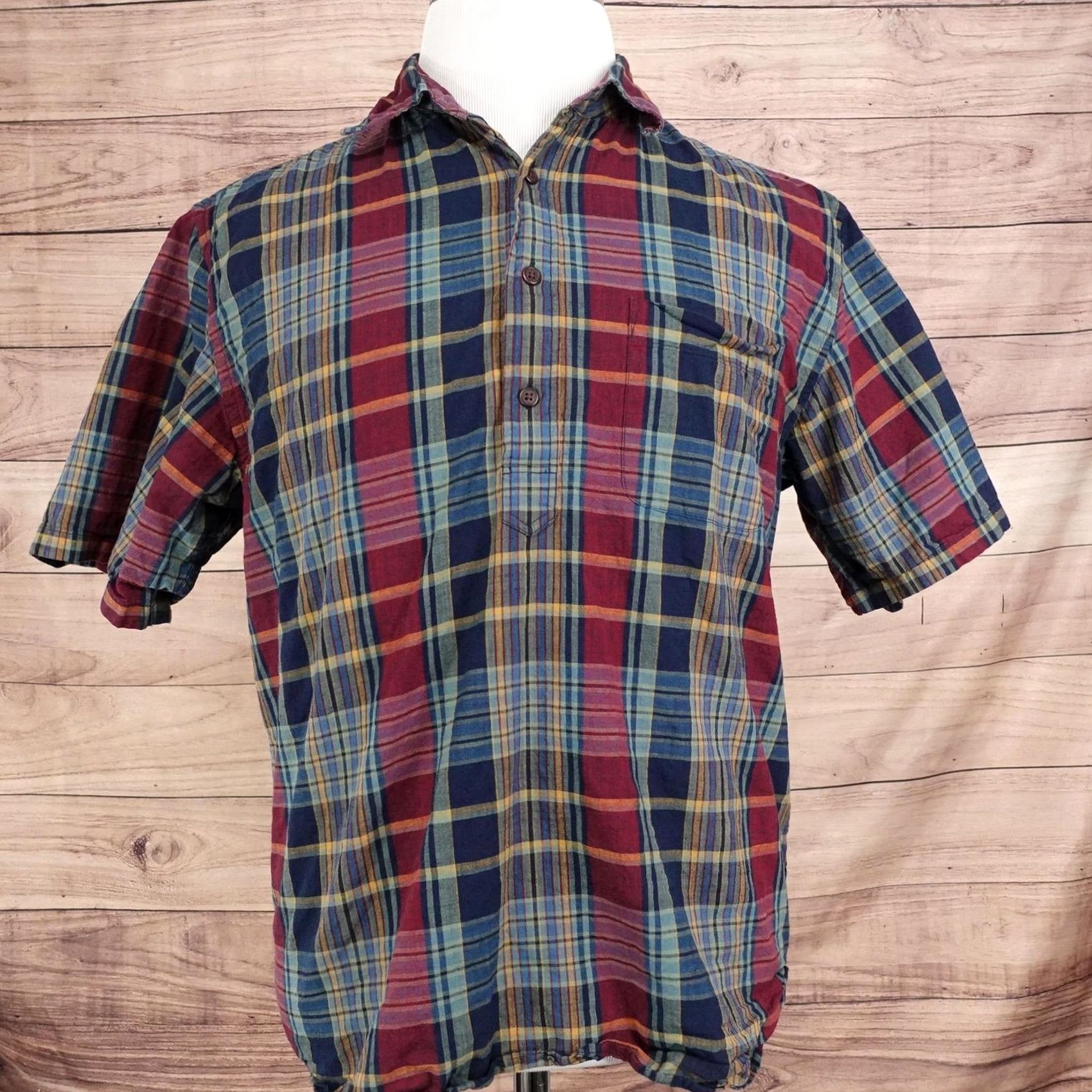 Uniqlo Uniqlo Shirt M Multicolor Plaid Short Sleeve 1/2 Button-Up Regular Fit Mens Size US M / EU 48-50 / 2 - 3 Thumbnail