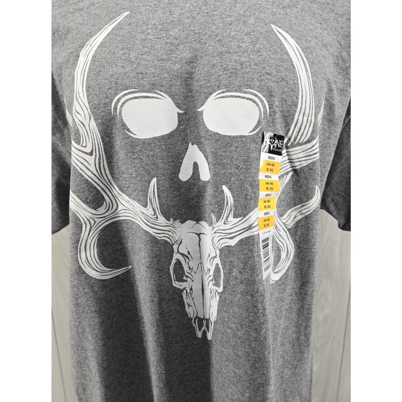 Logo 7 Bone Collector T-shirt XL Gray White Logo Men Shirt Short Sleeve Crew Neck Graphic Print Skull Logo Size US XL / EU 56 / 4 - 3 Thumbnail