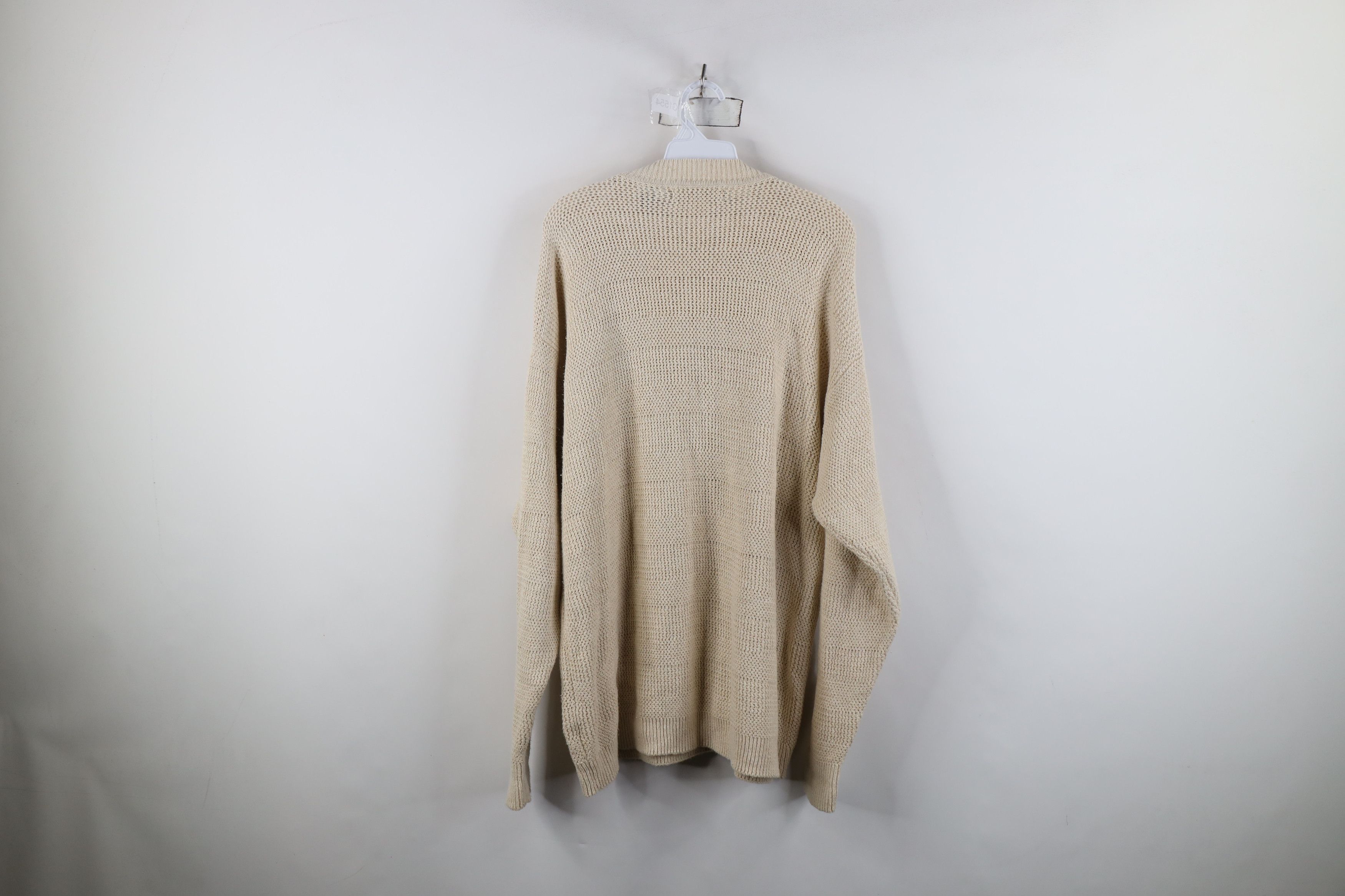 Vintage Vintage 90s Streetwear Chunky Ribbed Knit Sweater Beige Size US XL / EU 56 / 4 - 9 Thumbnail