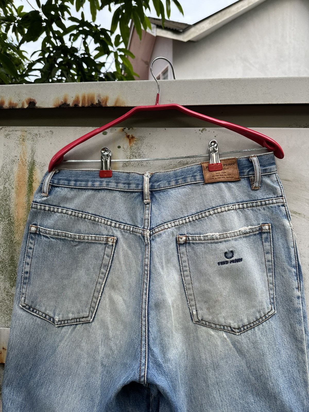 Fred Perry 👹Vintage Fred Perry Distressed Pocket Baggy Denim Size US 31 - 11 Thumbnail