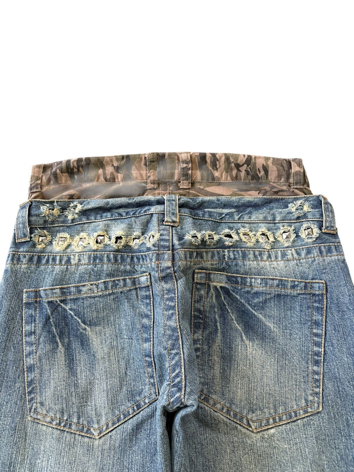 In The Attic Vintage In The Attic Double Waist Mud Wash Studd Baggy Jeans Size US 30 / EU 46 - 4 Thumbnail