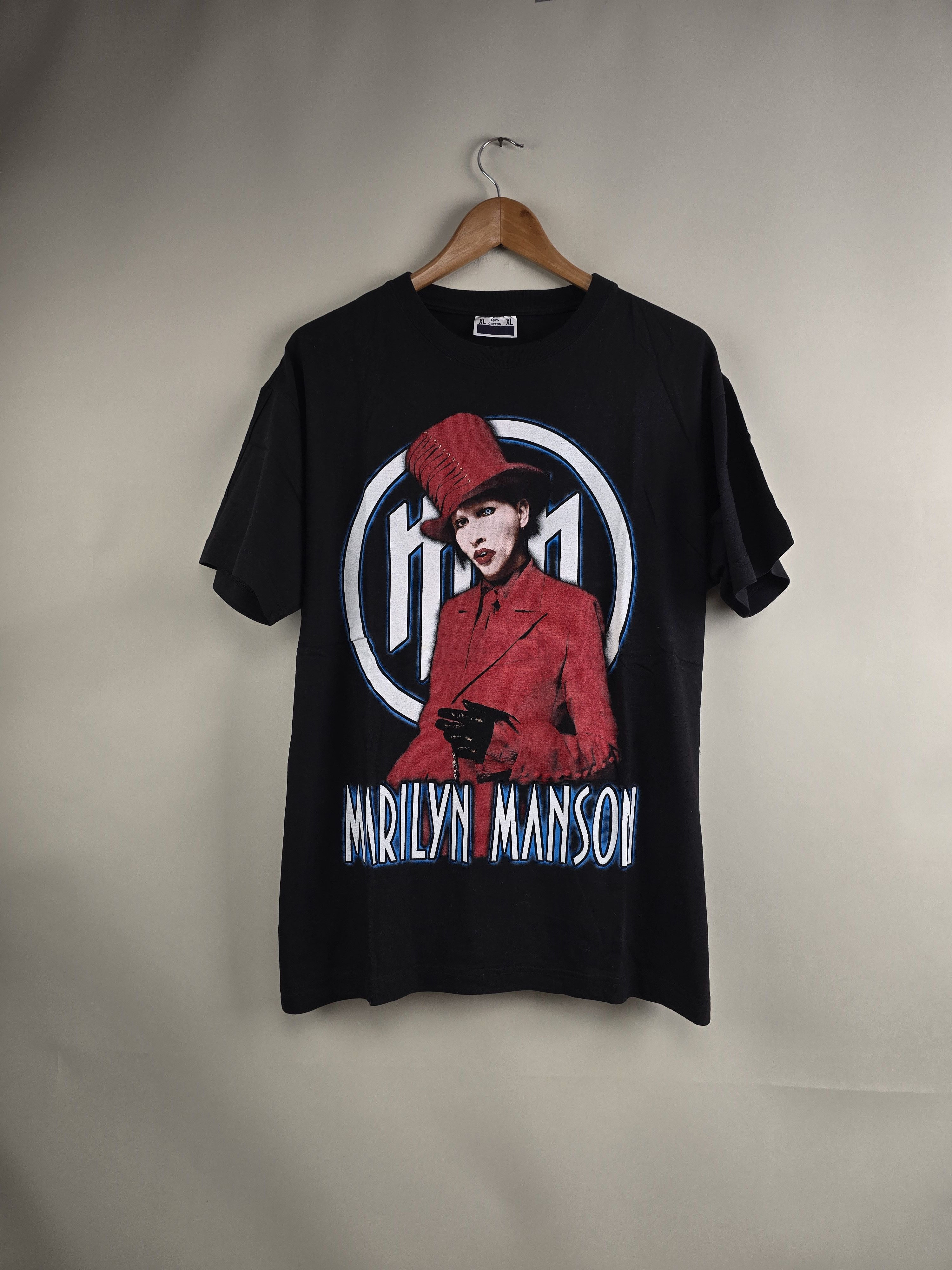 image of Band Tees x Marilyn Manson 90's Marilyn Manson Euro Bootleg XL 22.5" 28" in Black, Men's