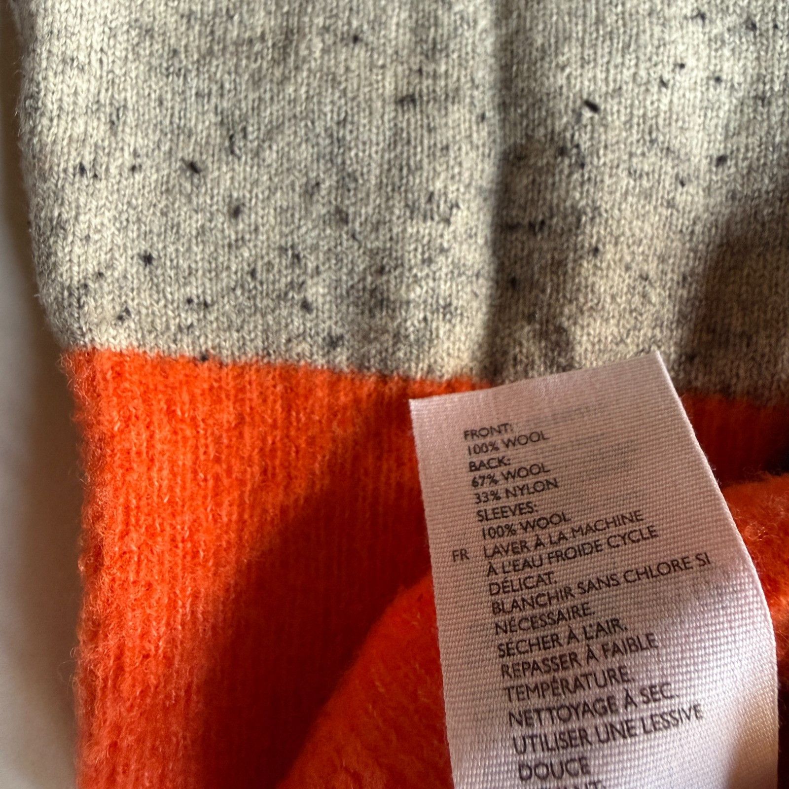 Cos COS Colorblock Crewneck Wool Sweater – Olive/Orange/Grey Size US S / EU 44-46 / 1 - 8 Thumbnail