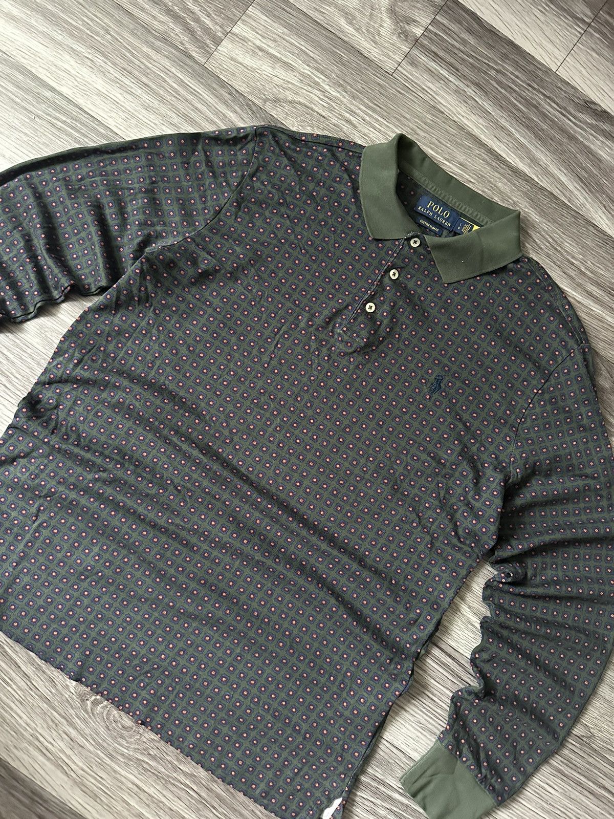 Polo Ralph Lauren POLO Ralph Lauren Green Foulard-Print Soft Cotton Polo Shirt Size US L / EU 52-54 / 3 - 2 Thumbnail