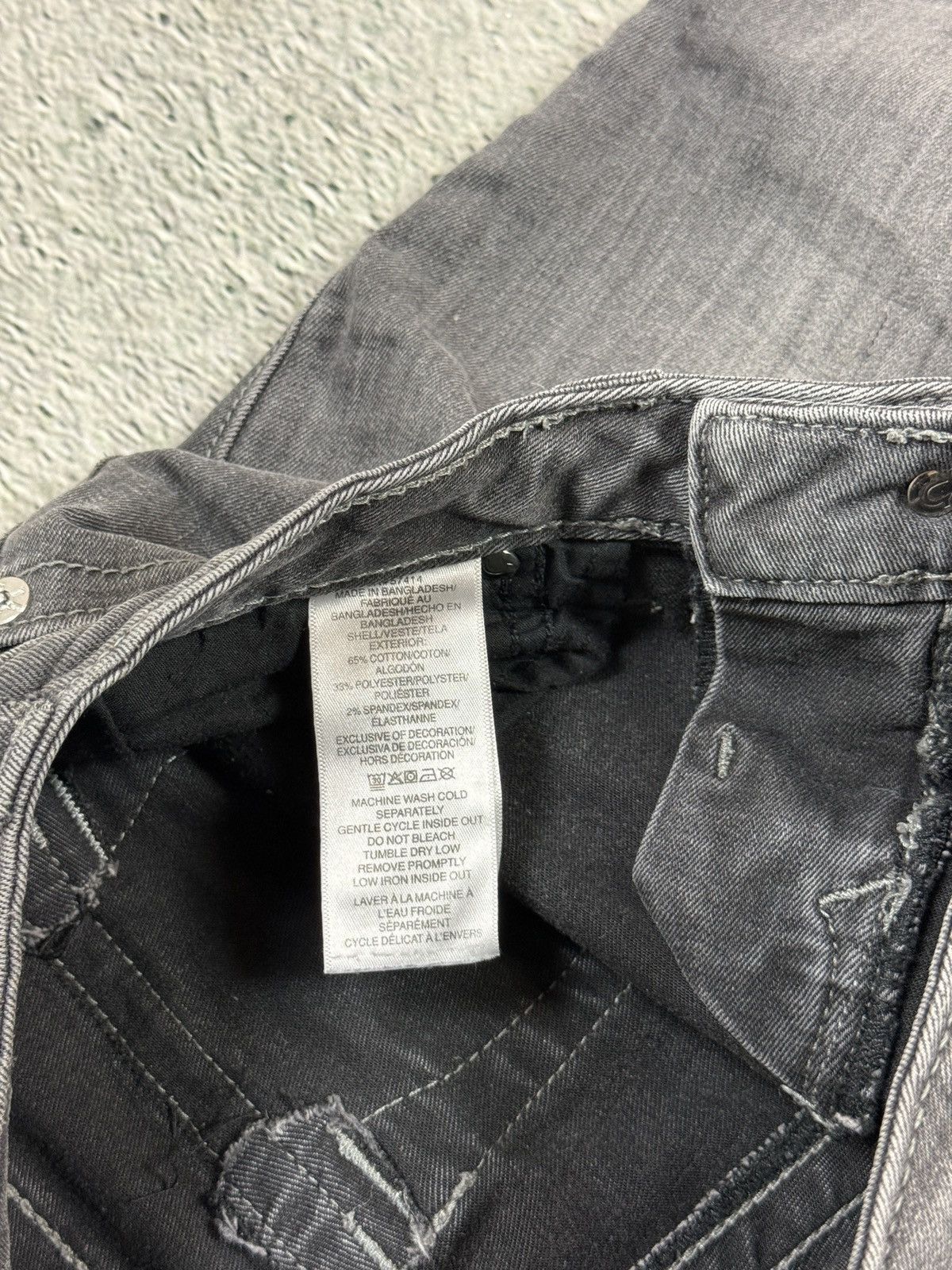 True Religion jeans grey thick stitching Joey flared