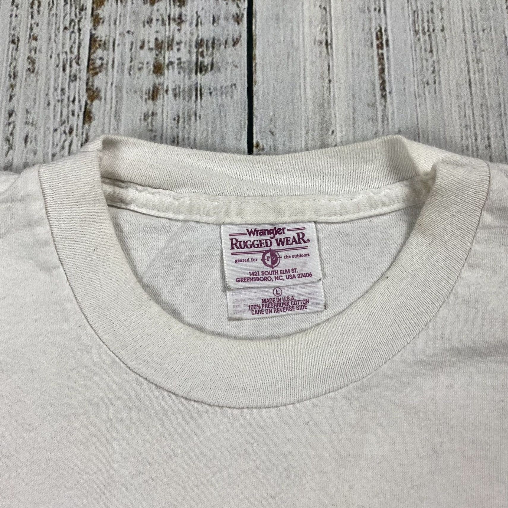 Wrangler VINTAGE WRANGLER 90s FISHING GRAPHIC T-SHIRT MEN'S L WHITE Size US L / EU 52-54 / 3 - 3 Thumbnail