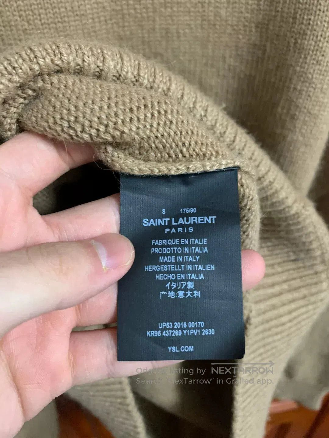 Saint Laurent Paris Saint Laurent Beige Turtleneck Sweater. Size US S / EU 44-46 / 1 - 2 Thumbnail