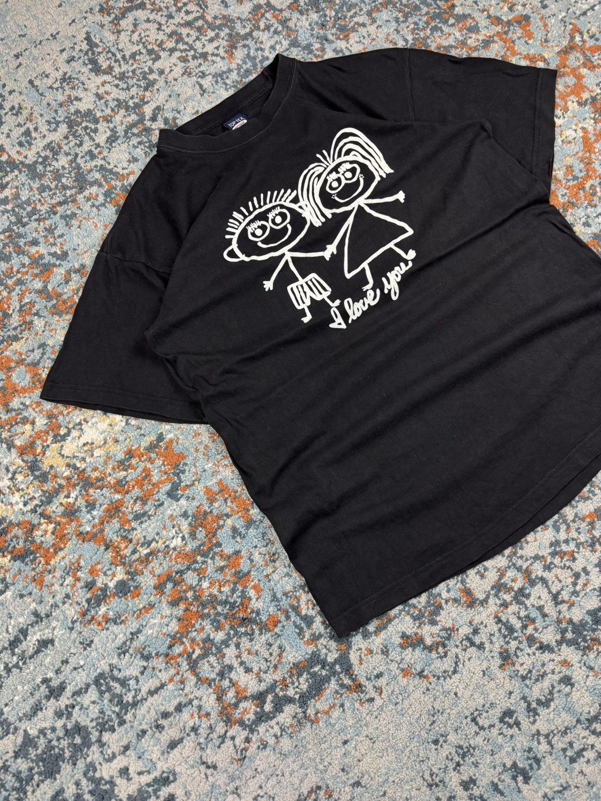 Other × Vintage Vintage 90s I love you stick man cute couple graphic tee Size US M / EU 48-50 / 2 - 2 Thumbnail