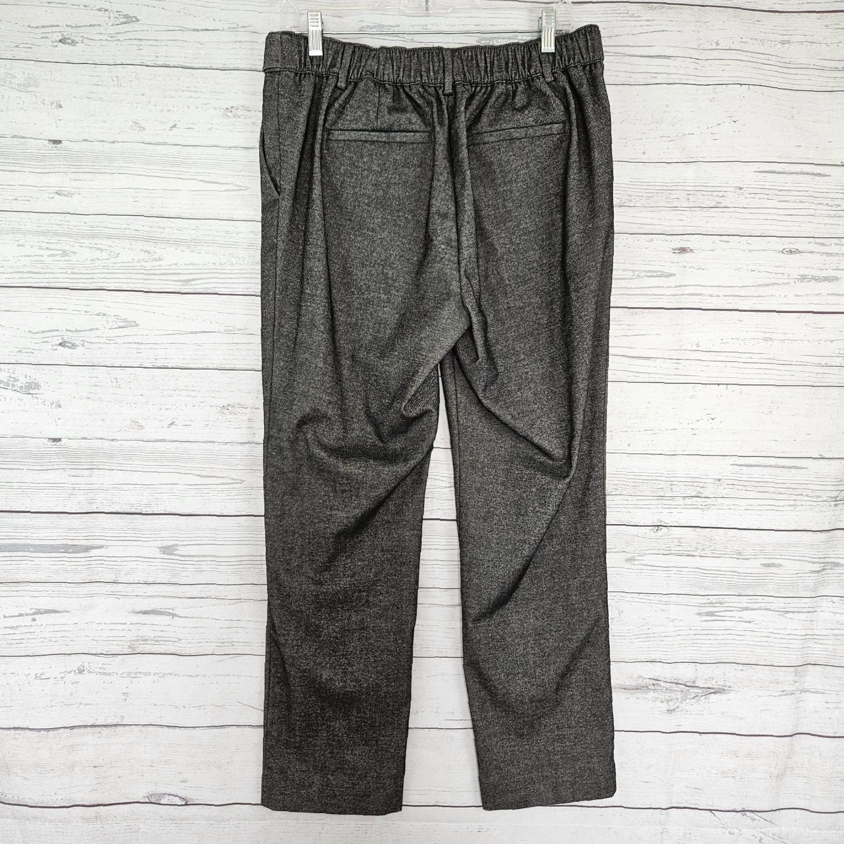 Loft Ann Taylor LOFT Womens Pants Medium Gray Elastic Waist Mid Rise Size 32" / US 10 / IT 46 - 3 Thumbnail
