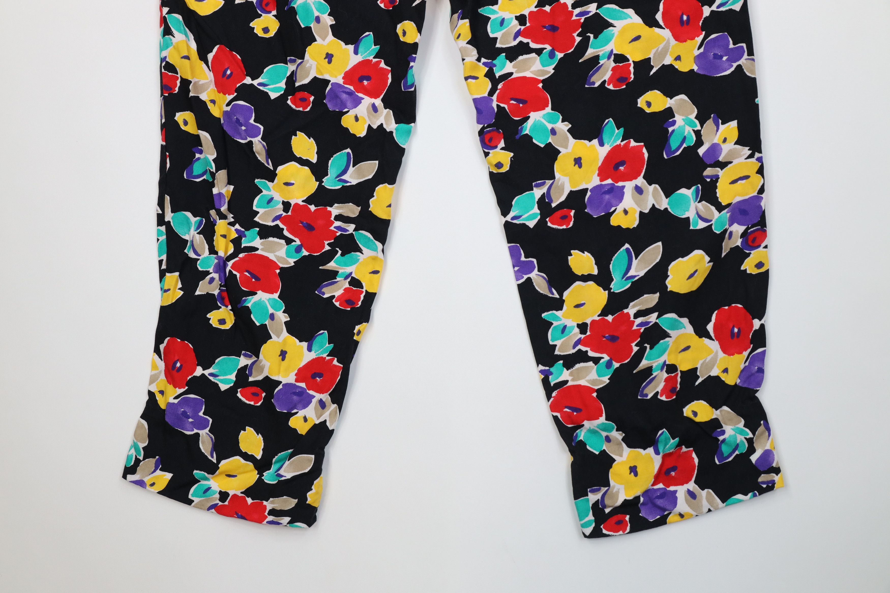 Vintage Vintage 90s Streetwear Gabardine Abstract Flower Harem Pants Size 32" / US 10 / IT 46 - 10 Thumbnail
