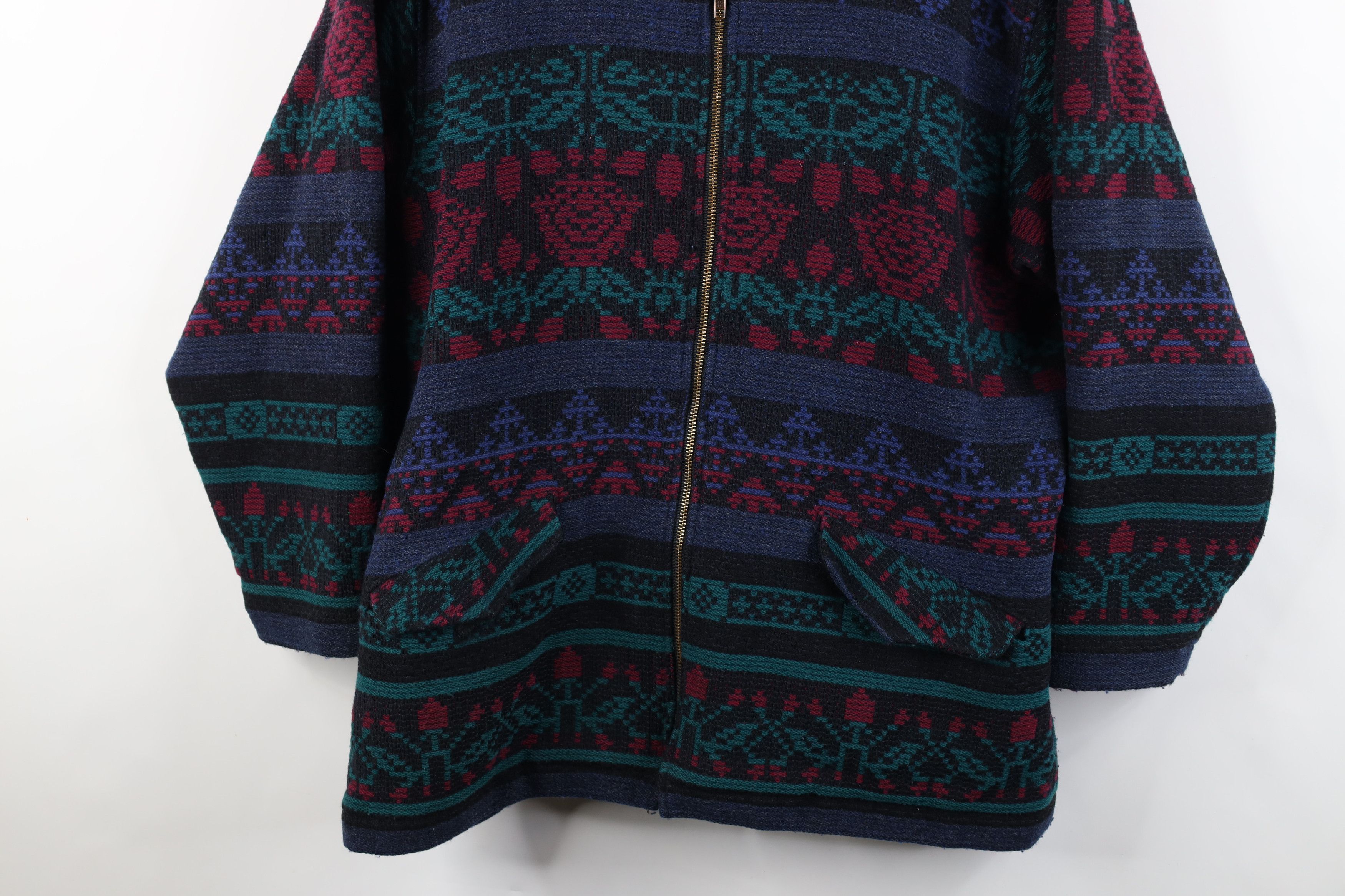 Woolrich Woolen Mills Vintage 90s Woolrich Southwestern Flower Hooded Jacket USA Size XL / US 12-14 / IT 48-50 - 3 Thumbnail