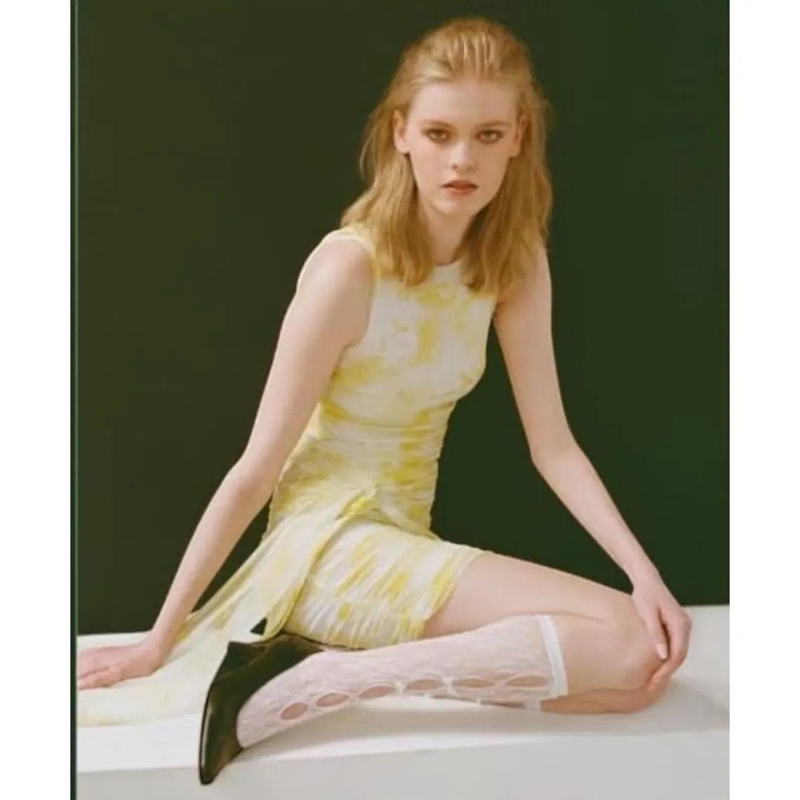 MSGM MSGM Lemon Yellow Midi Dress – Fitted, Runway Archive Size S / US 4 / IT 40 - 1 Thumbnail