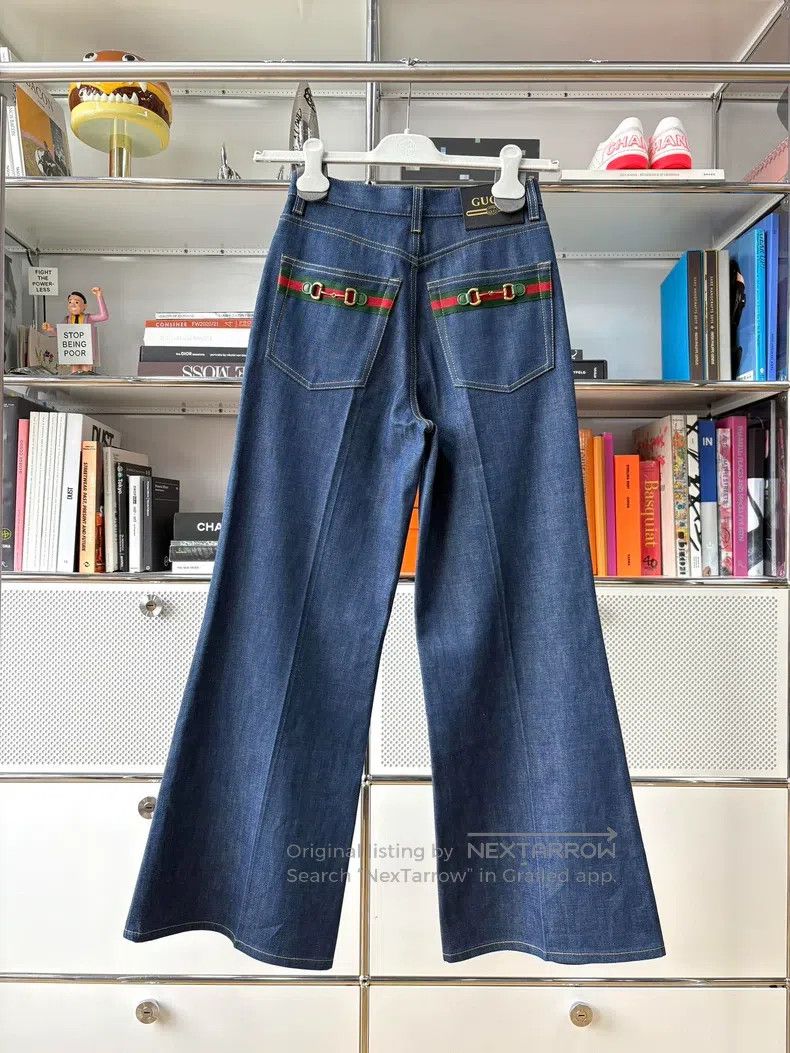Gucci Gucci 100th anniversary limited edition blue leather label Size 24" / US 00 / IT 34 - 3 Thumbnail