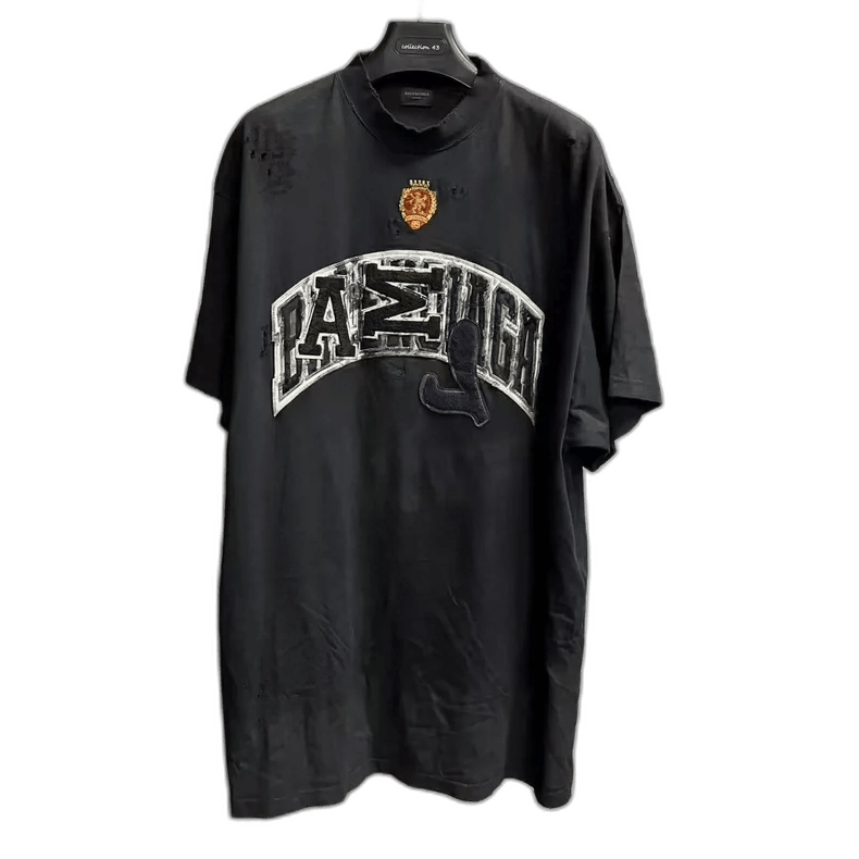 Balenciaga Balenciaga Black Embroidered Logo T-Shirt Size US S / EU 44-46 / 1 - 1 Thumbnail