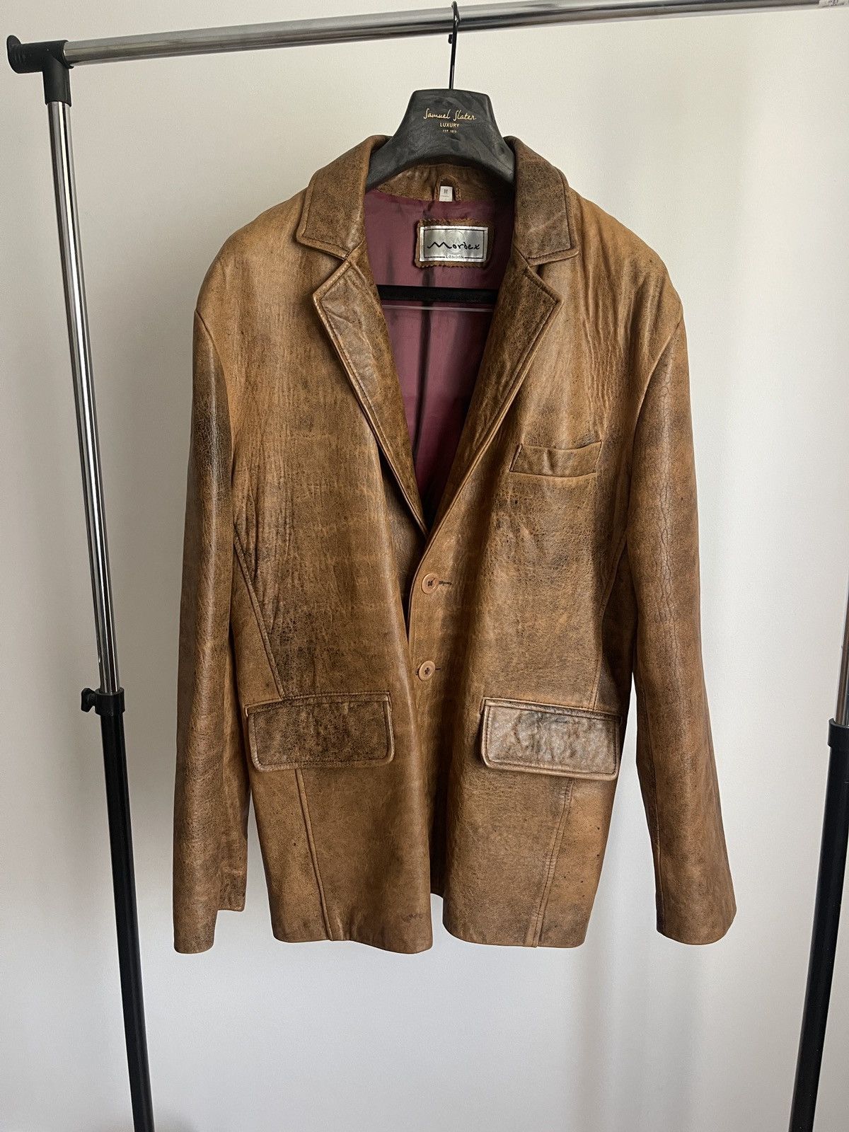 Vintage Vintage Mordex London Leather Blazer Jacket Made In UK 90s M Size US M / EU 48-50 / 2 - 1 Thumbnail