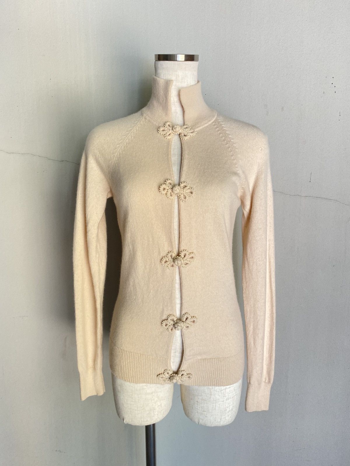 Shanghai Tang SHANGHAI TANGA Brown Soft Knit Mandarin Collar Top Size M / US 6-8 / IT 42-44 - 14 Thumbnail