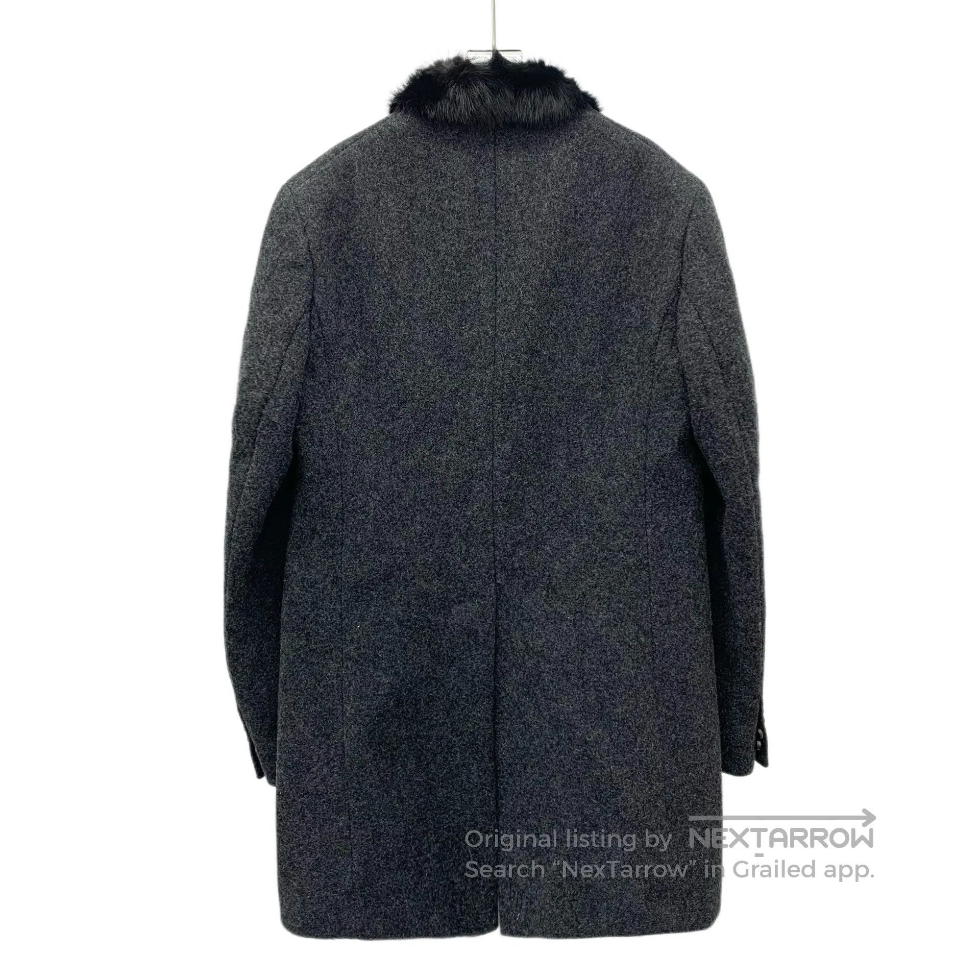 Dsquared2 Dsquared2 Dark grey wool fur collar single-breasted long s Size US L / EU 52-54 / 3 - 2 Thumbnail
